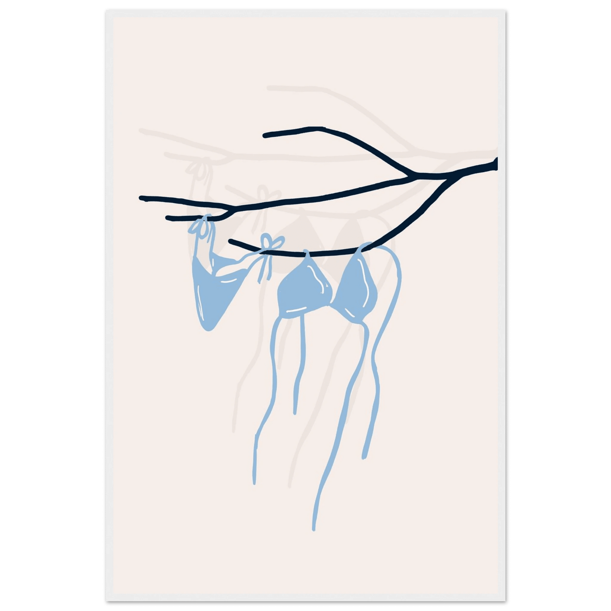 Coastal Bikini Line Art Poster – Minimalist Beach Wall Art Print - Evergreen Posters