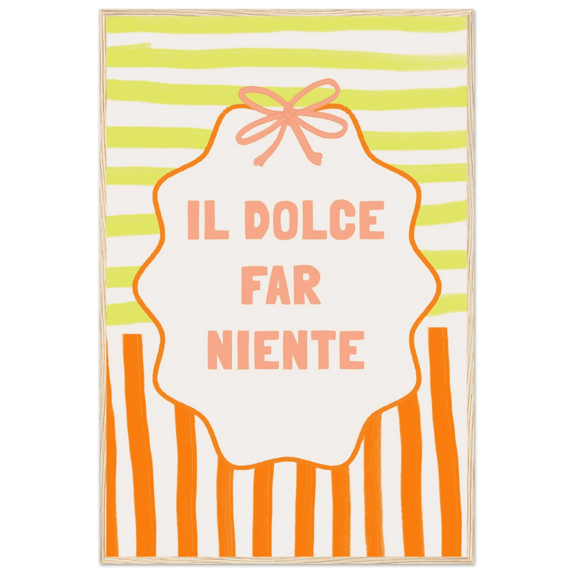 Il Dolce Far Niente Italian Print | Coquette Stripe Wall Art - Evergreen Posters