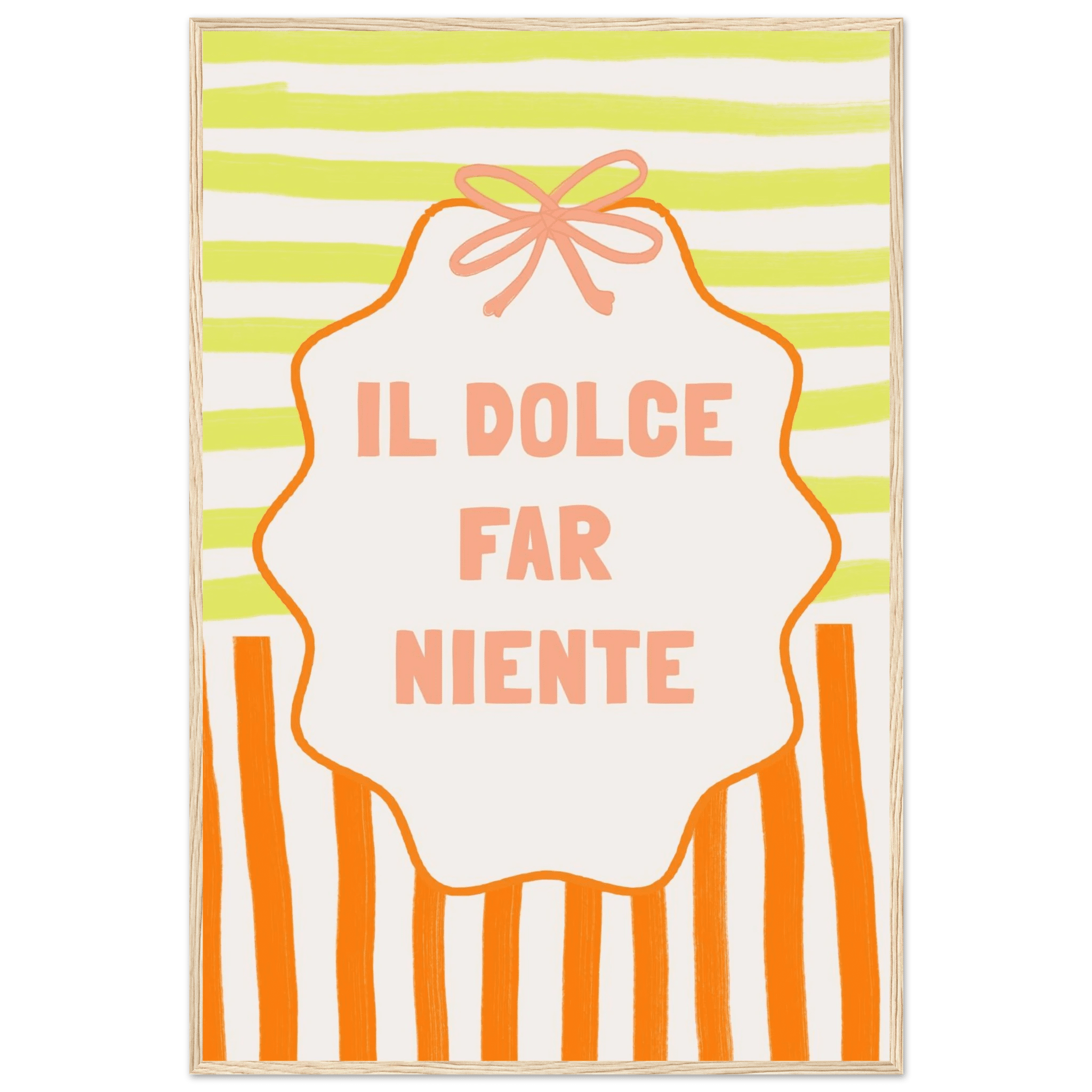 Il Dolce Far Niente Italian Print | Coquette Stripe Wall Art - Evergreen Posters