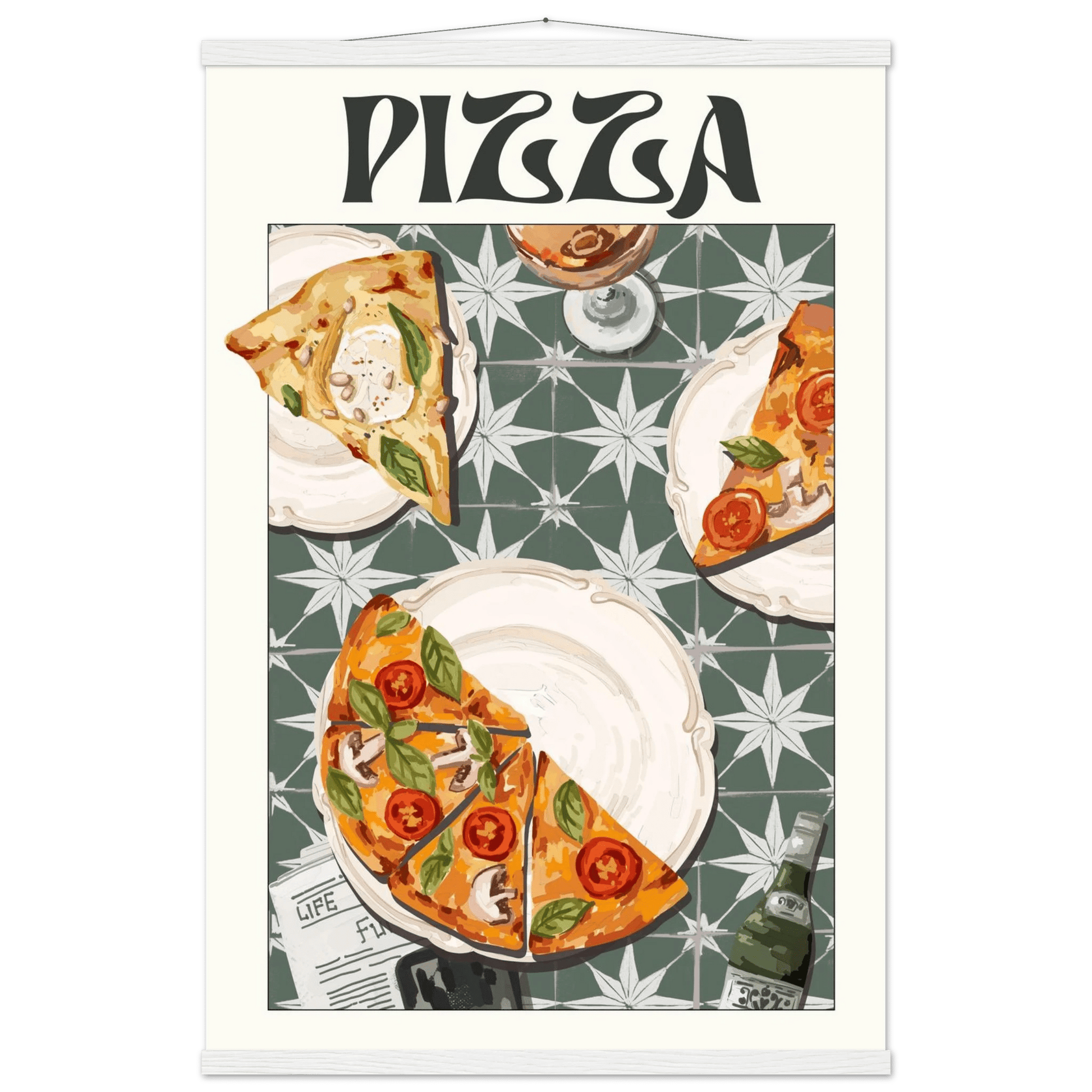 Pizza Poster – Playful Italian Kitchen Wall Art Print (Digital & Printed Options) - Evergreen Posters