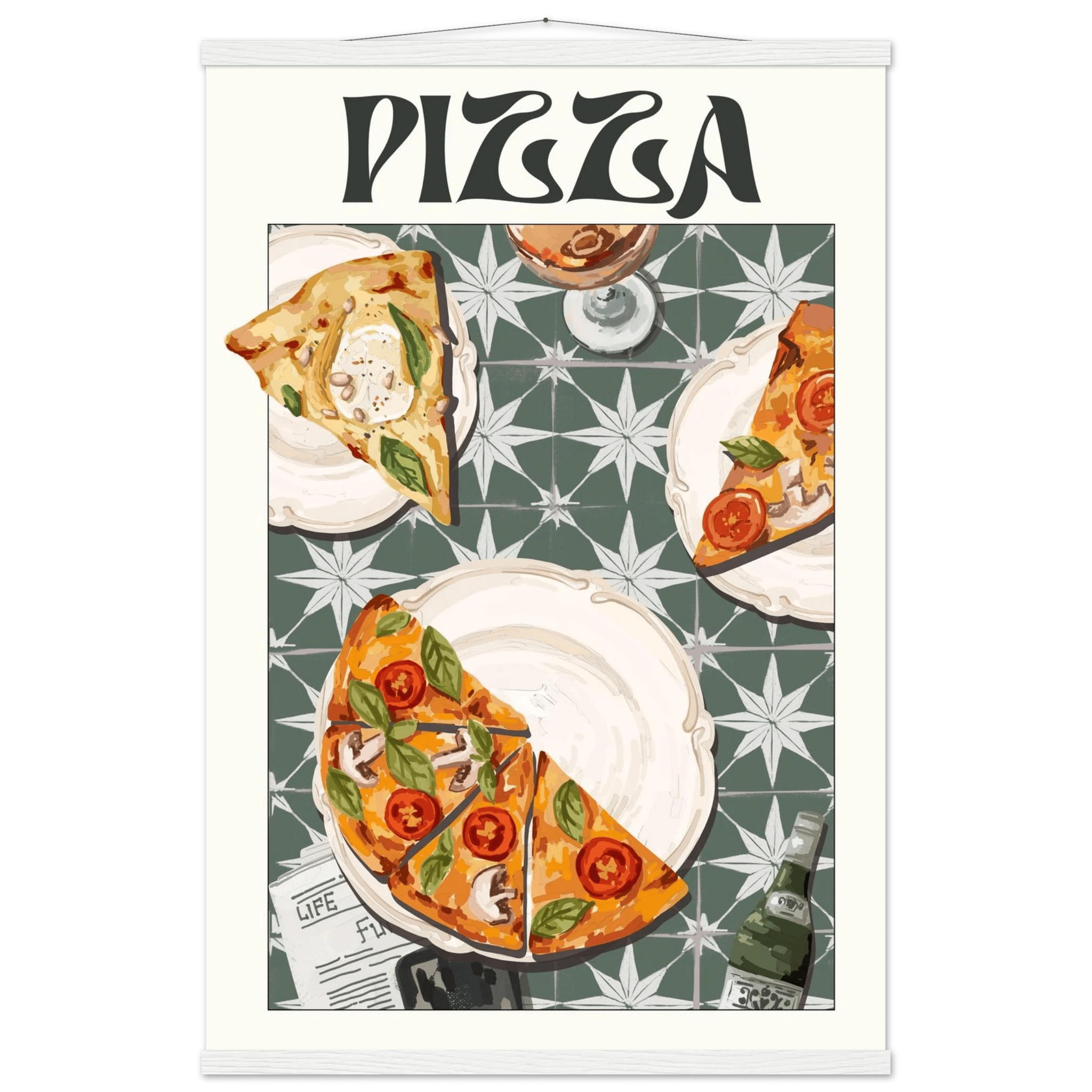 Pizza Poster – Playful Italian Kitchen Wall Art Print (Digital & Printed Options) - Evergreen Posters