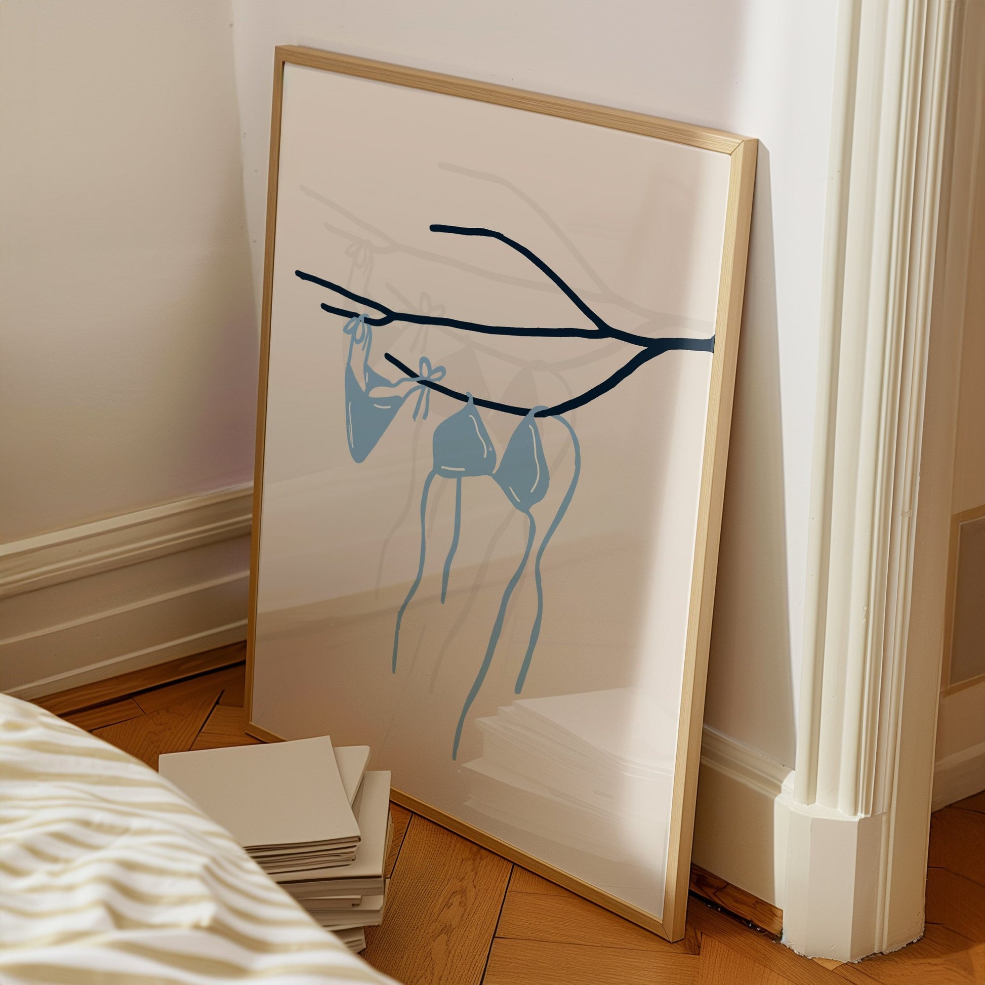 Coastal Bikini Line Art Poster – Minimalist Beach Wall Art Print - Evergreen Posters