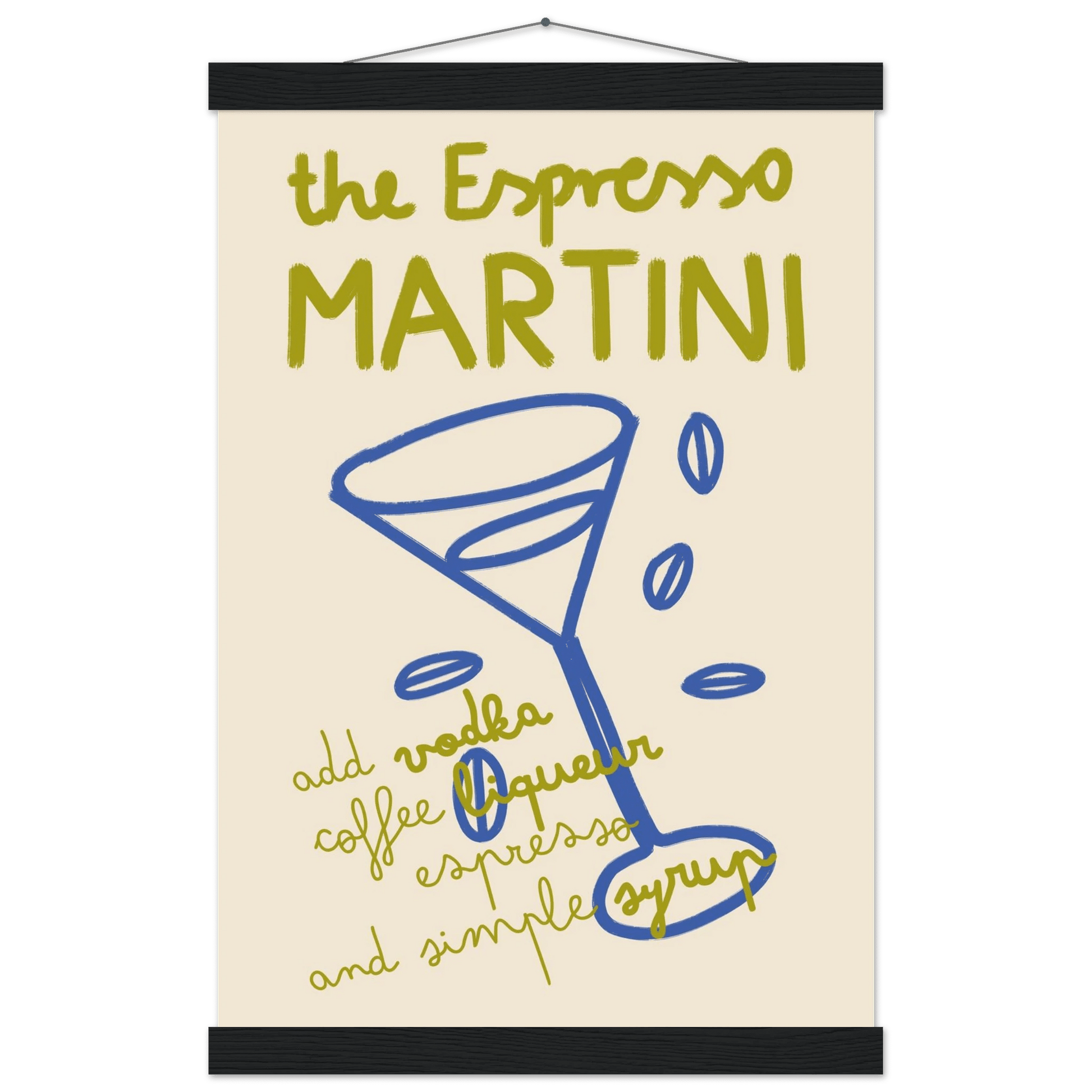 Espresso Martini Print | Cocktail Recipe Wall Art | Kitchen Bar Poster - Evergreen Posters
