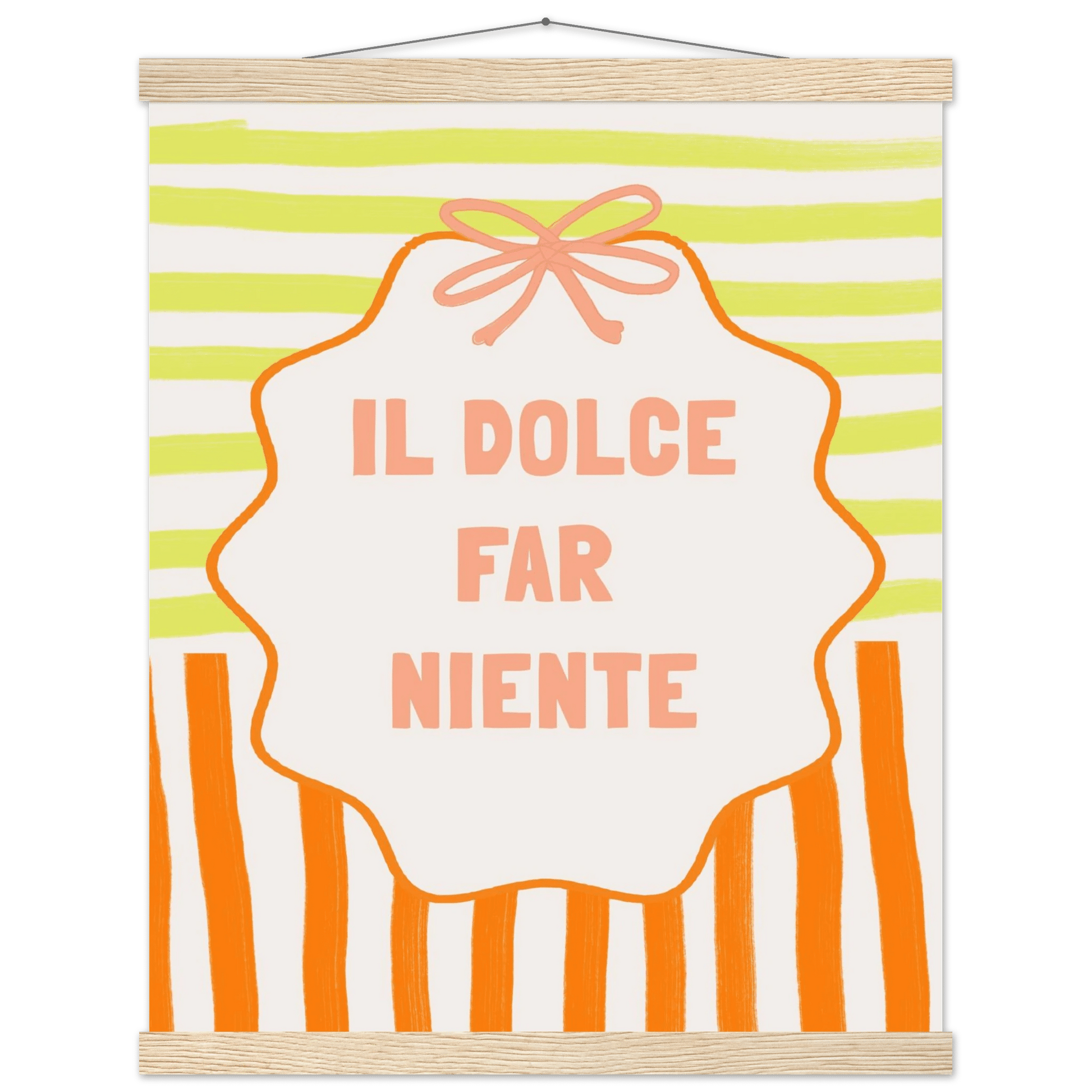 Il Dolce Far Niente Italian Print | Coquette Stripe Wall Art - Evergreen Posters