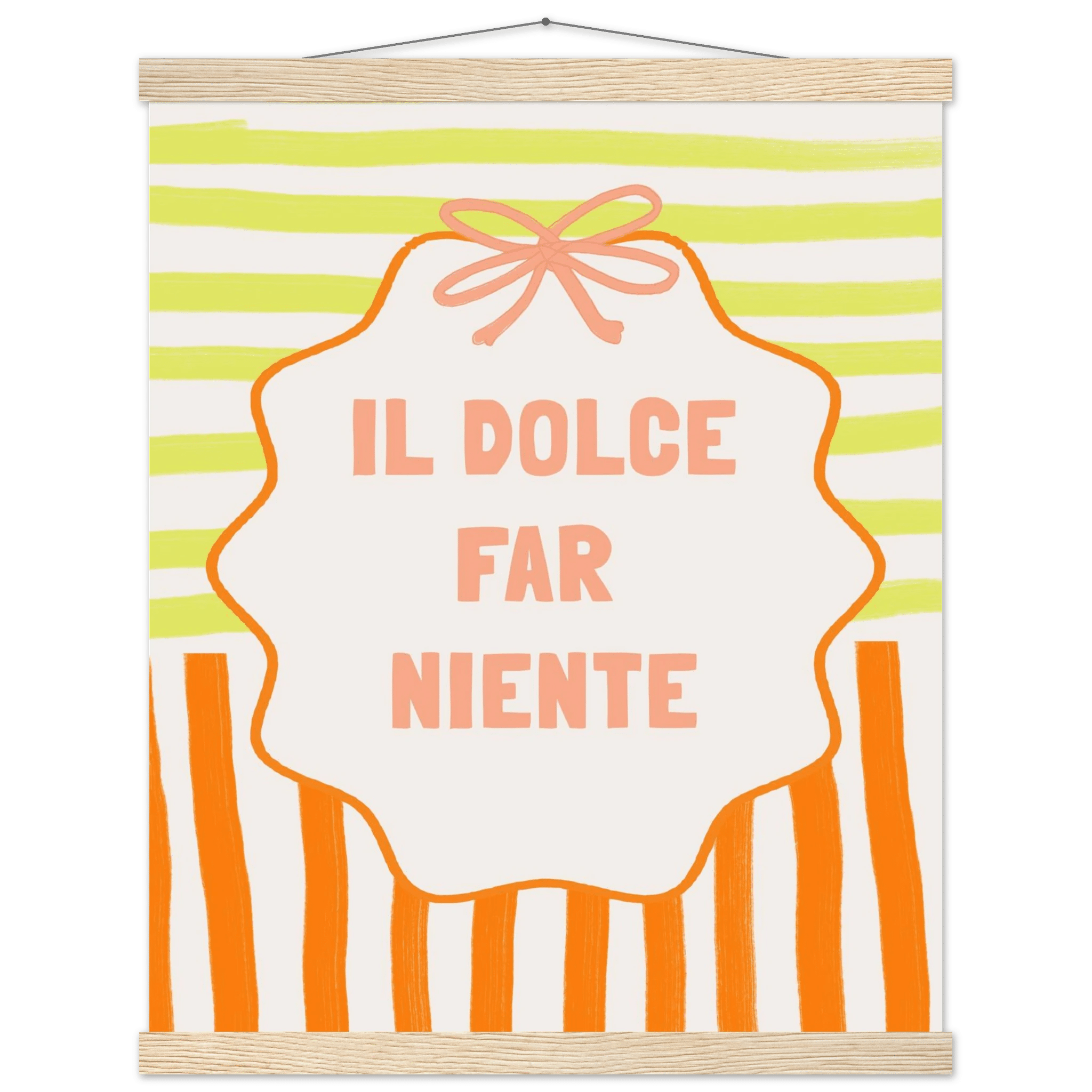Il Dolce Far Niente Italian Print | Coquette Stripe Wall Art - Evergreen Posters