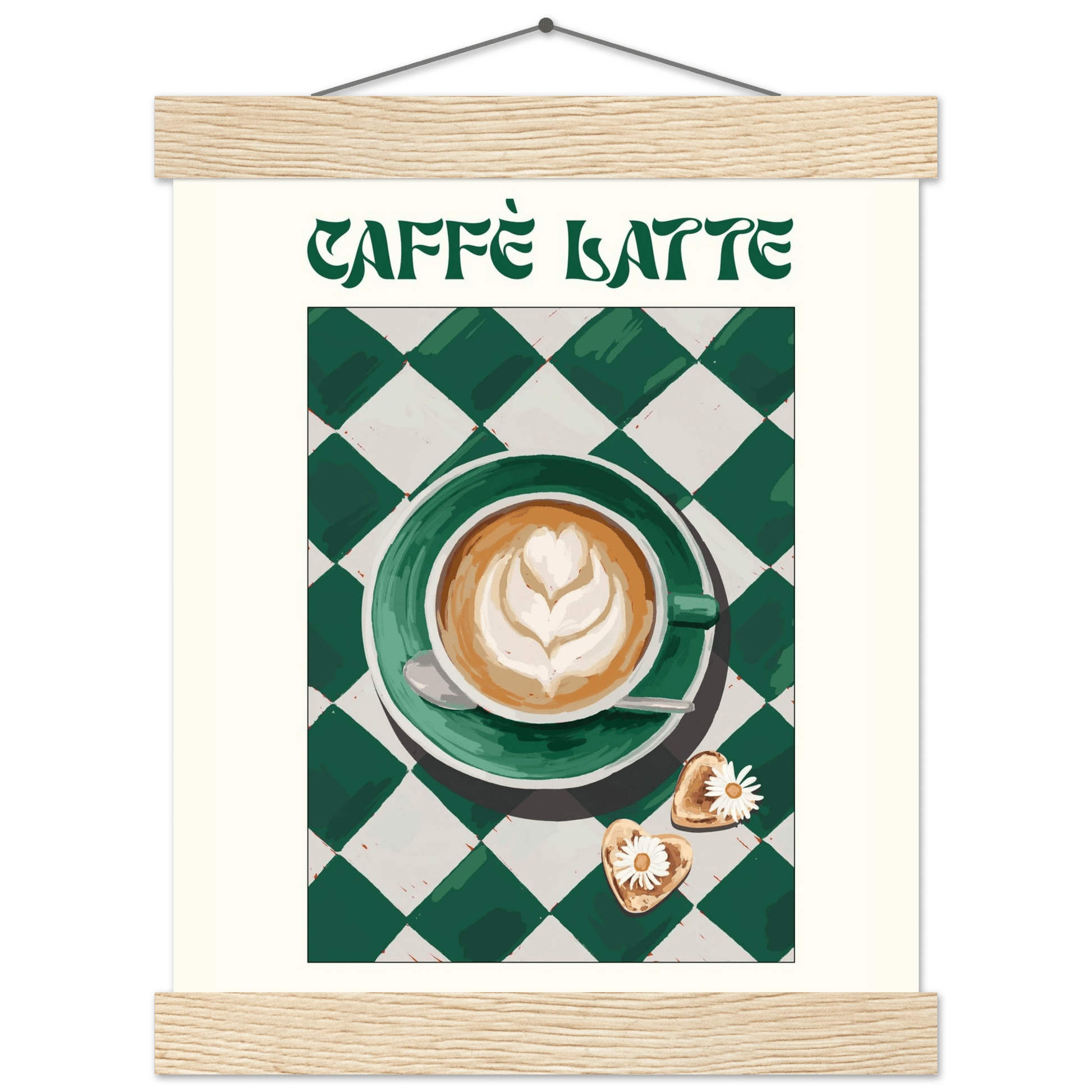 Caffè Latte Poster – Playful Coffee Kitchen Wall Art Print (Digital & Printed Options) - Evergreen Posters
