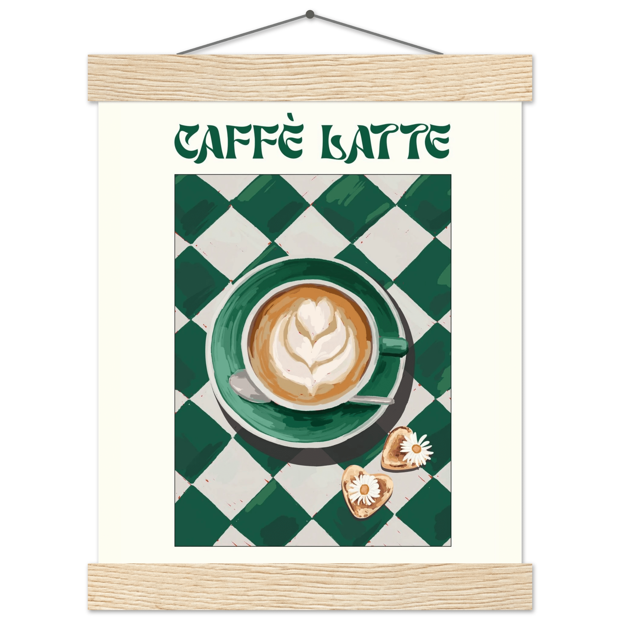Caffè Latte Poster – Playful Coffee Kitchen Wall Art Print (Digital & Printed Options) - Evergreen Posters