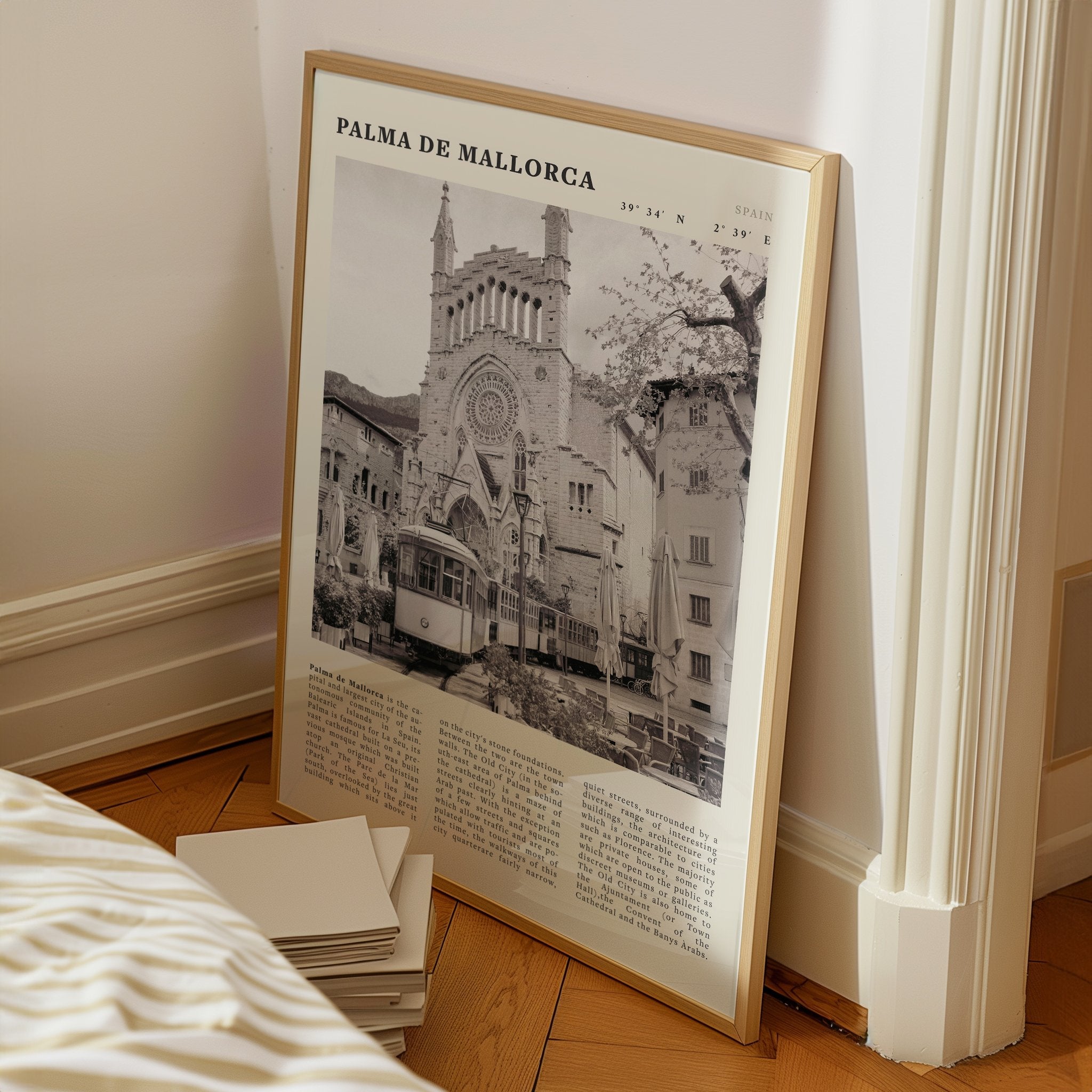 Palma de Mallorca Poster | Black & White Spain Wall Art | Travel Print | Mediterranean Decor - Evergreen Posters