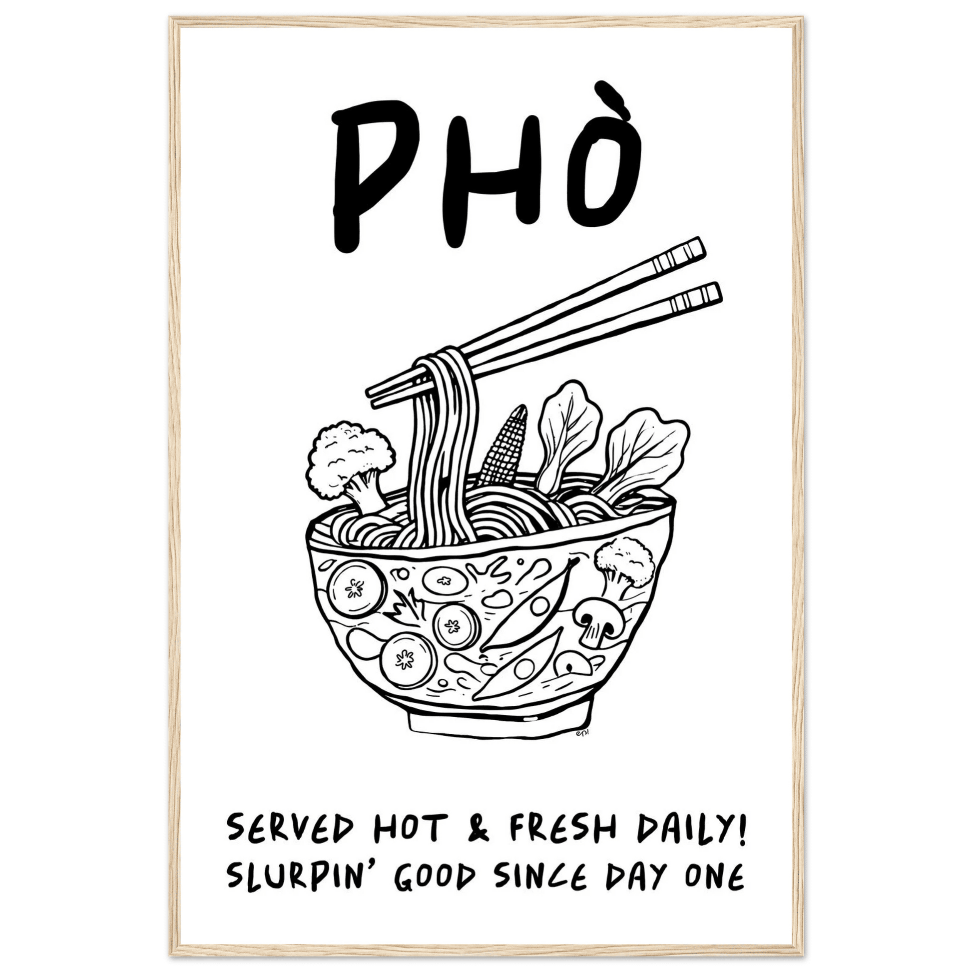 Pho Poster – Funny Vietnamese Kitchen Wall Art Print (Digital & Printed Options) - Evergreen Posters