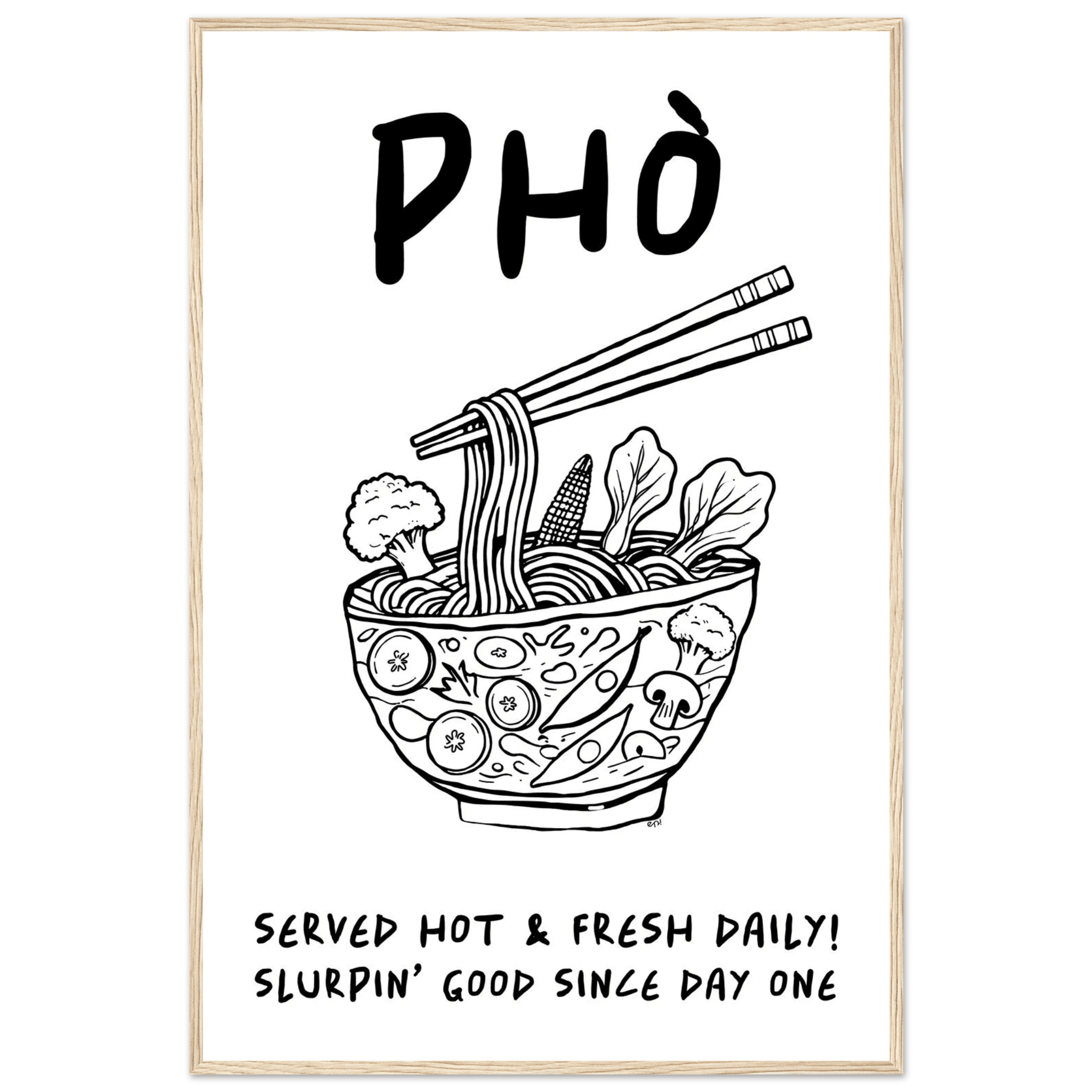Pho Poster – Funny Vietnamese Kitchen Wall Art Print (Digital & Printed Options) - Evergreen Posters