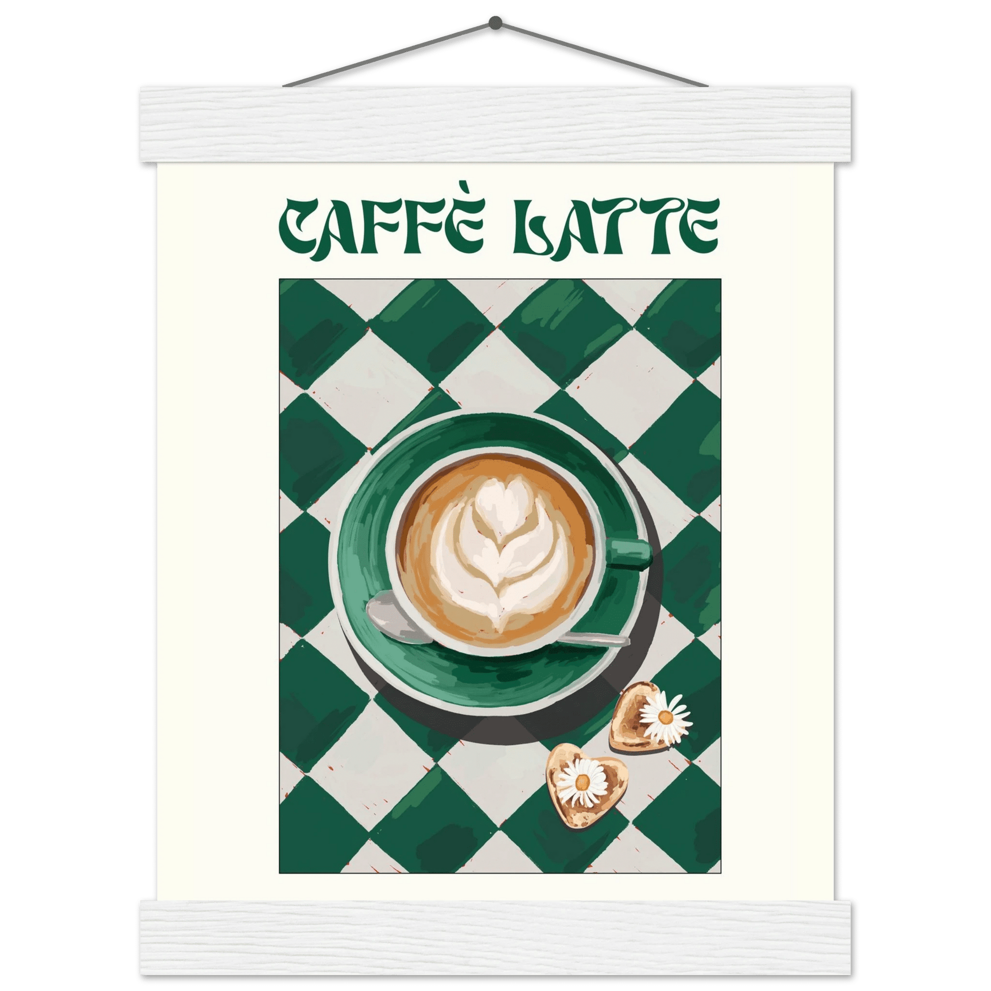 Caffè Latte Poster – Playful Coffee Kitchen Wall Art Print (Digital & Printed Options) - Evergreen Posters