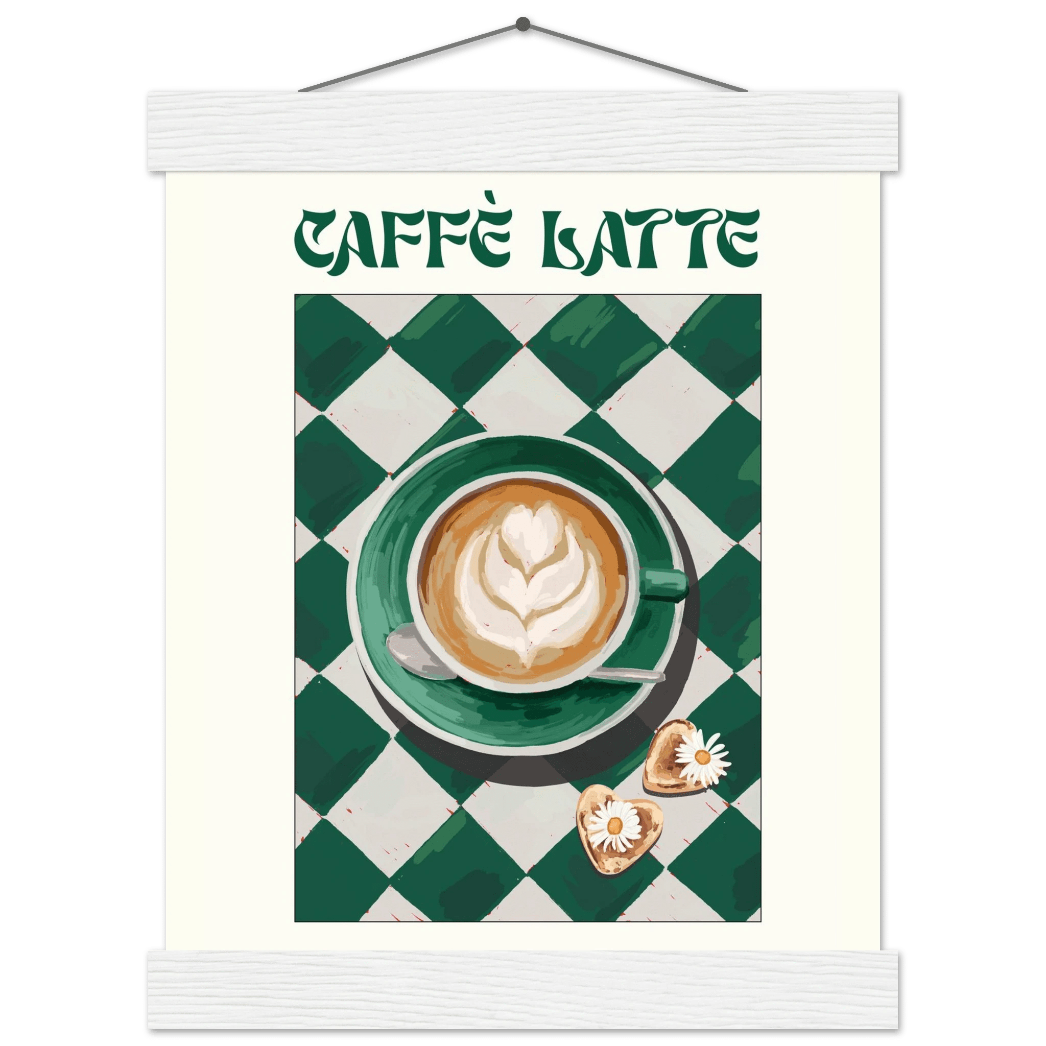 Caffè Latte Poster – Playful Coffee Kitchen Wall Art Print (Digital & Printed Options) - Evergreen Posters