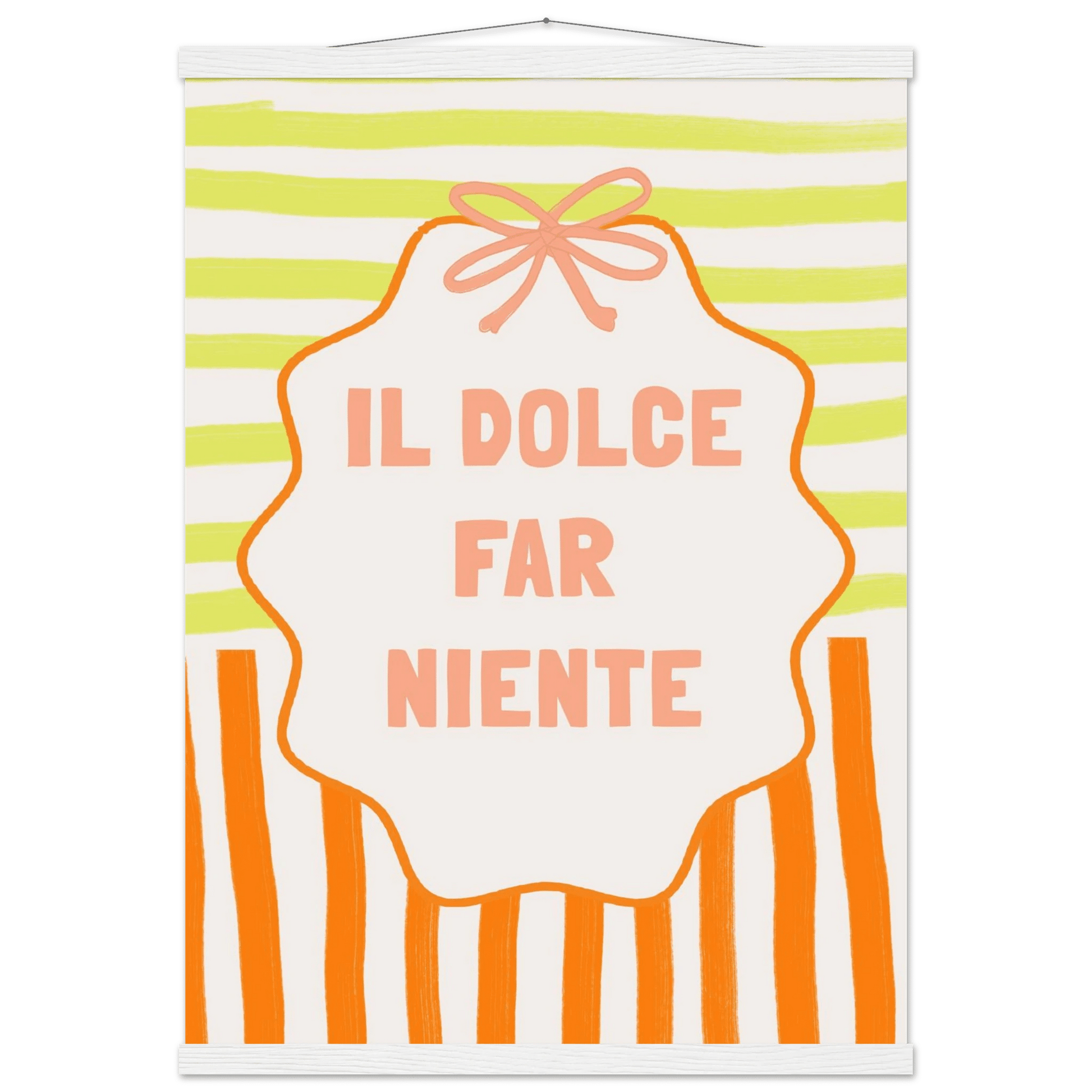 Il Dolce Far Niente Italian Print | Coquette Stripe Wall Art - Evergreen Posters