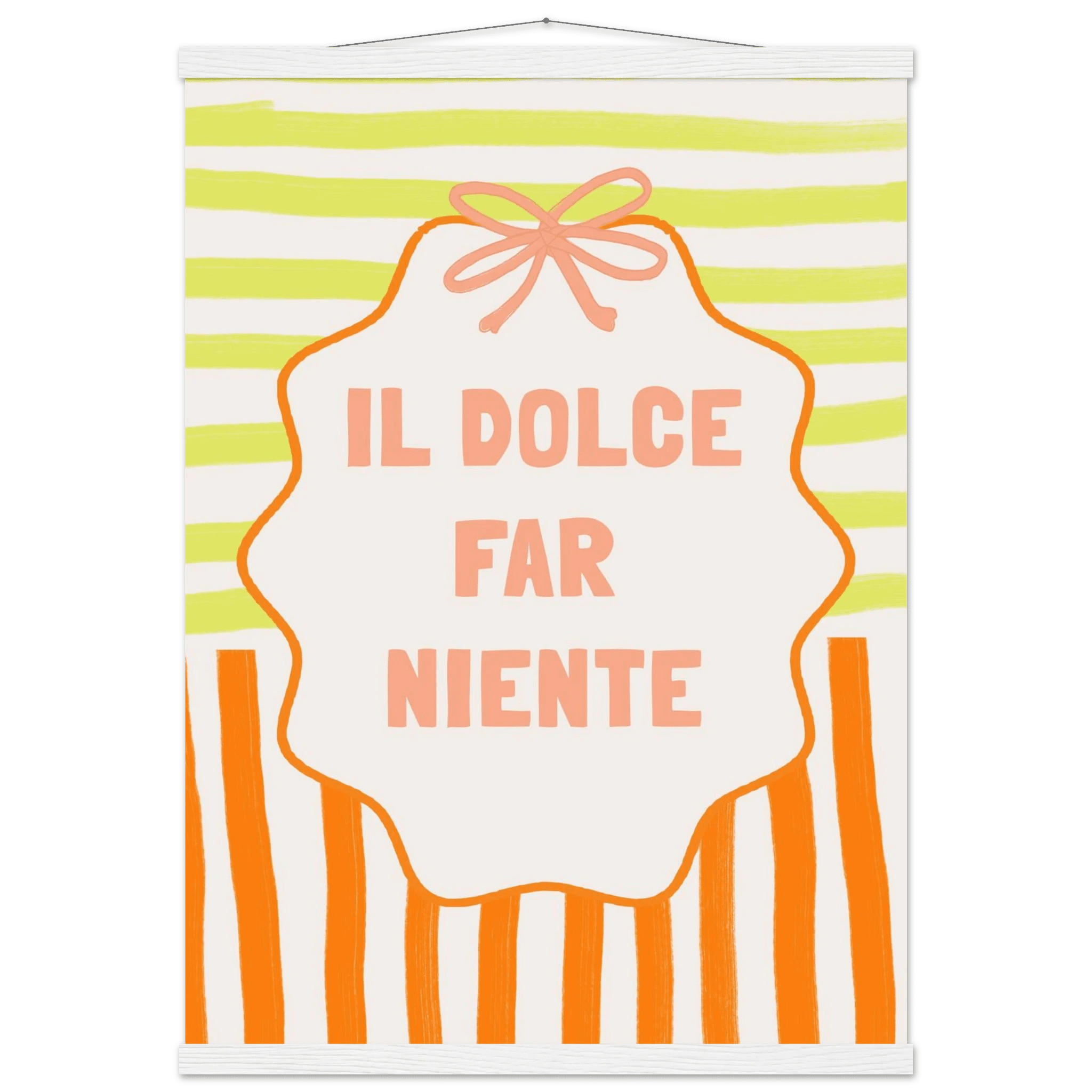 Il Dolce Far Niente Italian Print | Coquette Stripe Wall Art - Evergreen Posters