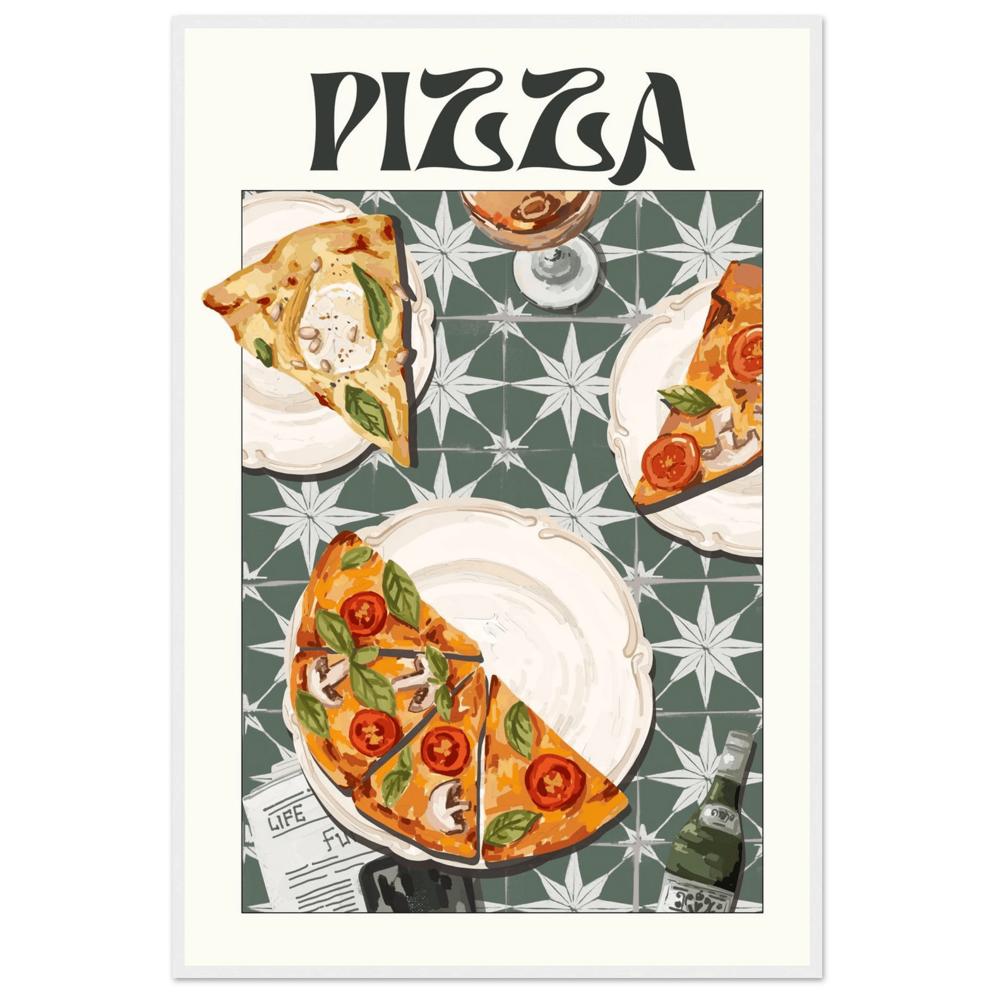 Pizza Poster – Playful Italian Kitchen Wall Art Print (Digital & Printed Options) - Evergreen Posters