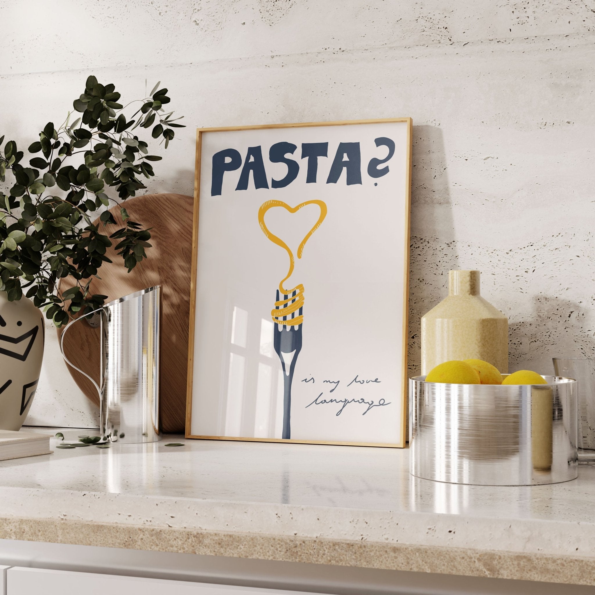 Pasta is My Love Language Poster – Playful Kitchen Wall Art Print (Digital & Printed Options) - Evergreen Posters