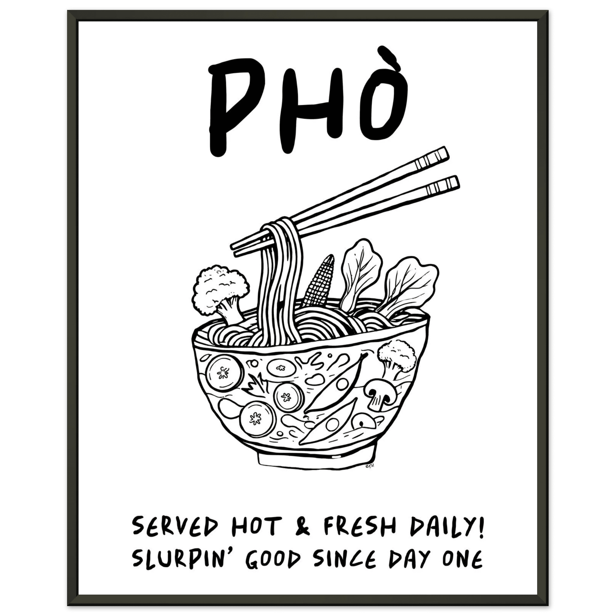 Pho Poster – Funny Vietnamese Kitchen Wall Art Print (Digital & Printed Options) - Evergreen Posters