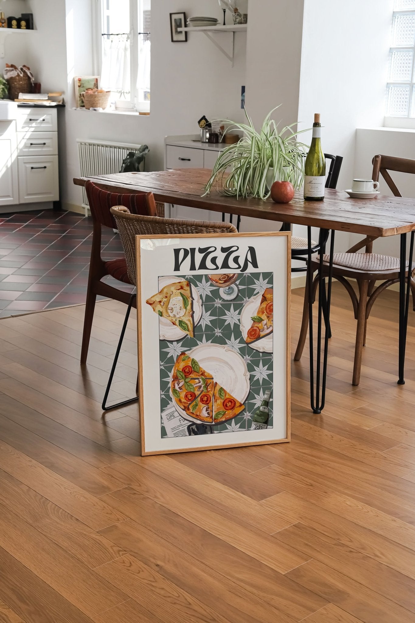 Pizza Poster – Playful Italian Kitchen Wall Art Print (Digital & Printed Options) - Evergreen Posters