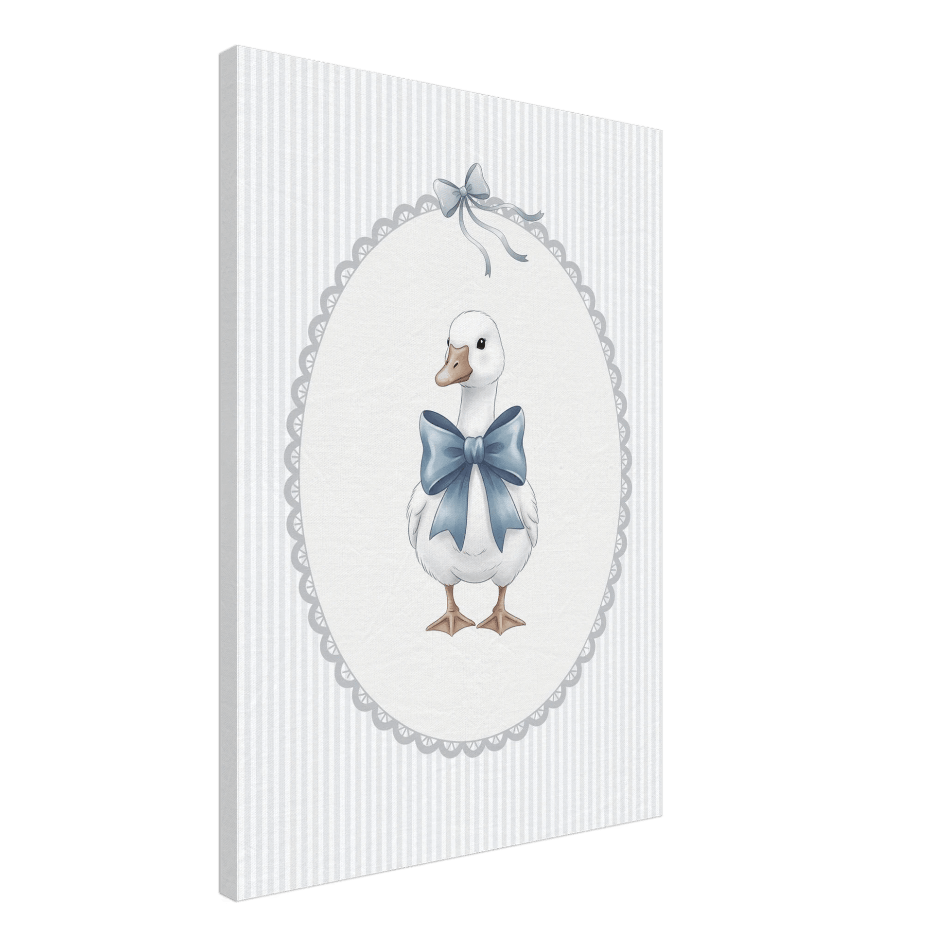 Blue Bow Duck Nursery Poster – Sweet Baby Room Wall Art Print - Evergreen Posters