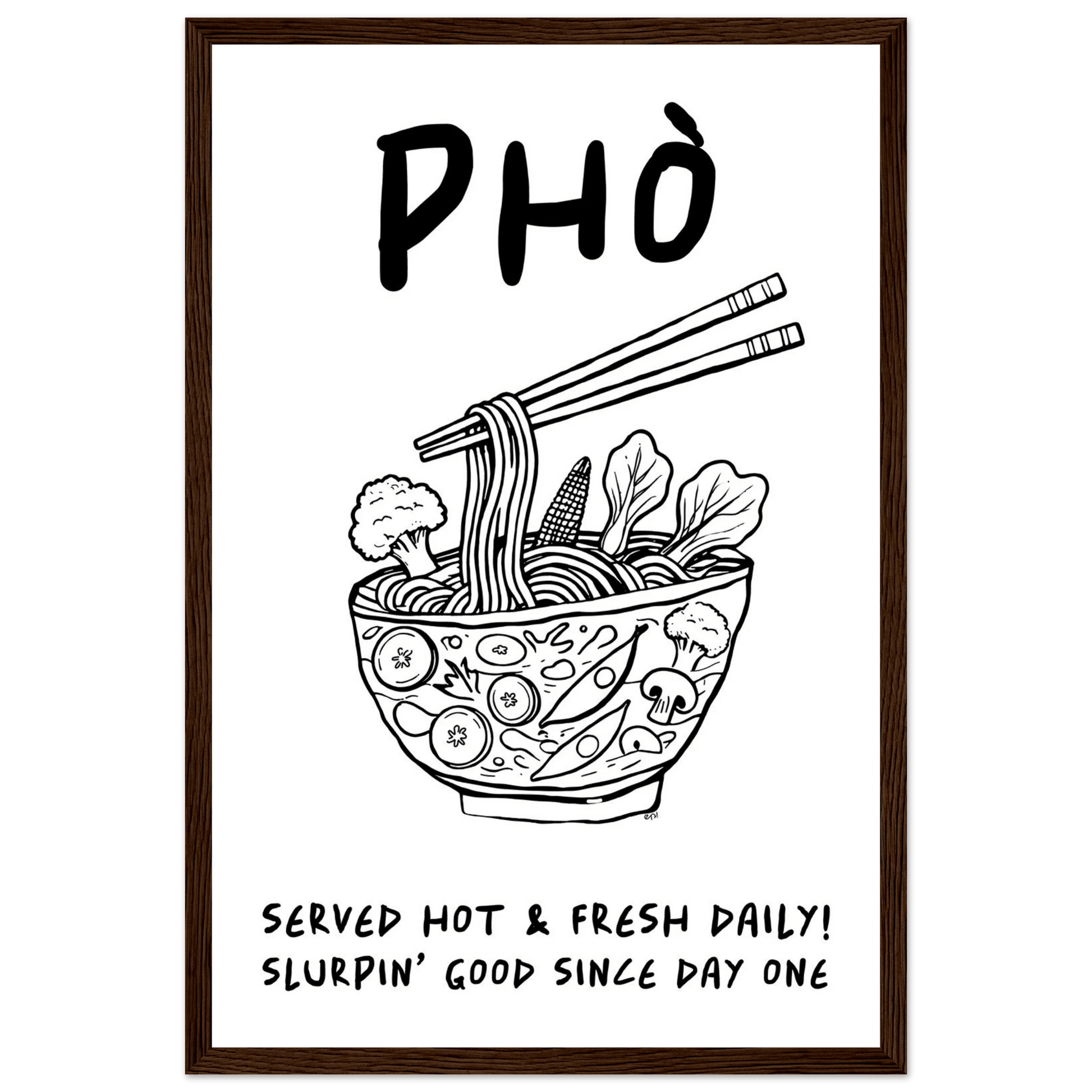 Pho Poster – Funny Vietnamese Kitchen Wall Art Print (Digital & Printed Options) - Evergreen Posters