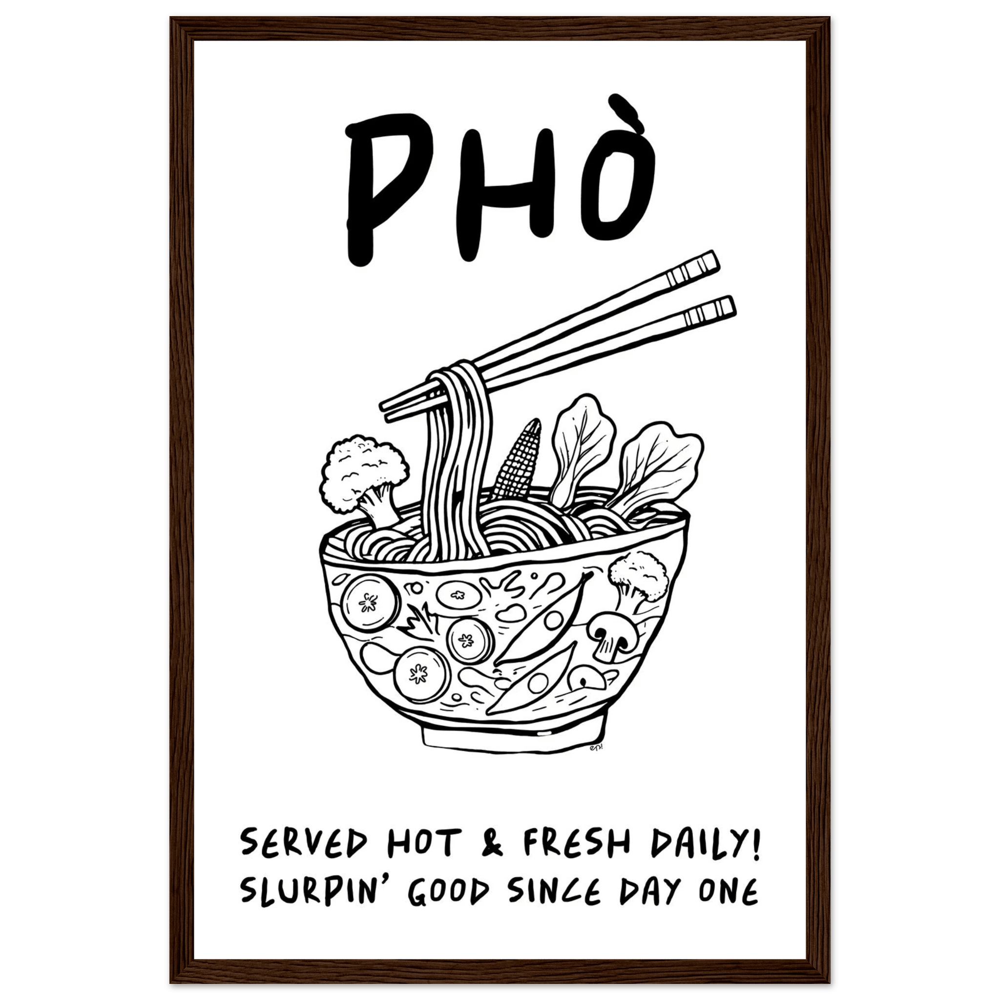 Pho Poster – Funny Vietnamese Kitchen Wall Art Print (Digital & Printed Options) - Evergreen Posters