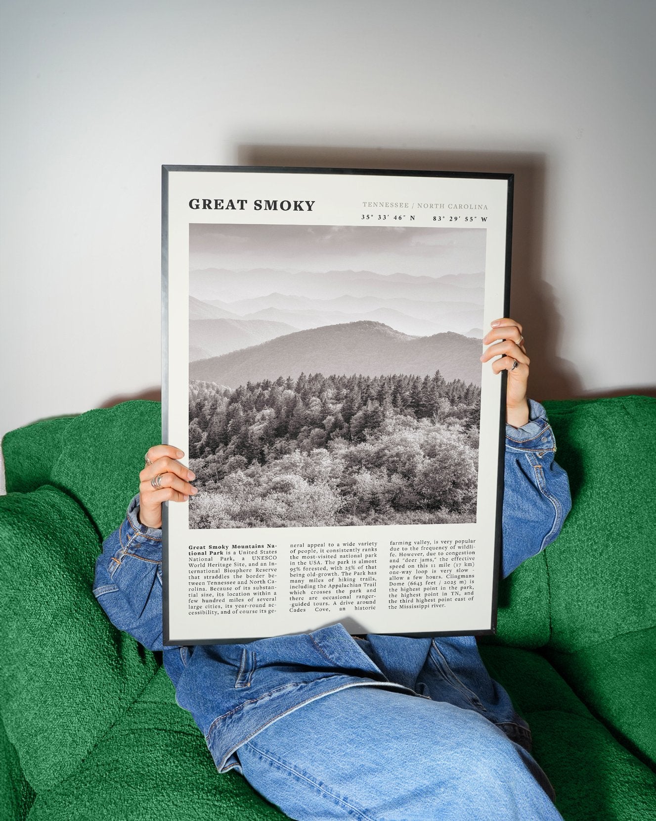 Great Smoky Mountains Poster | Black & White National Park Wall Art | Tennessee Print - Evergreen Posters