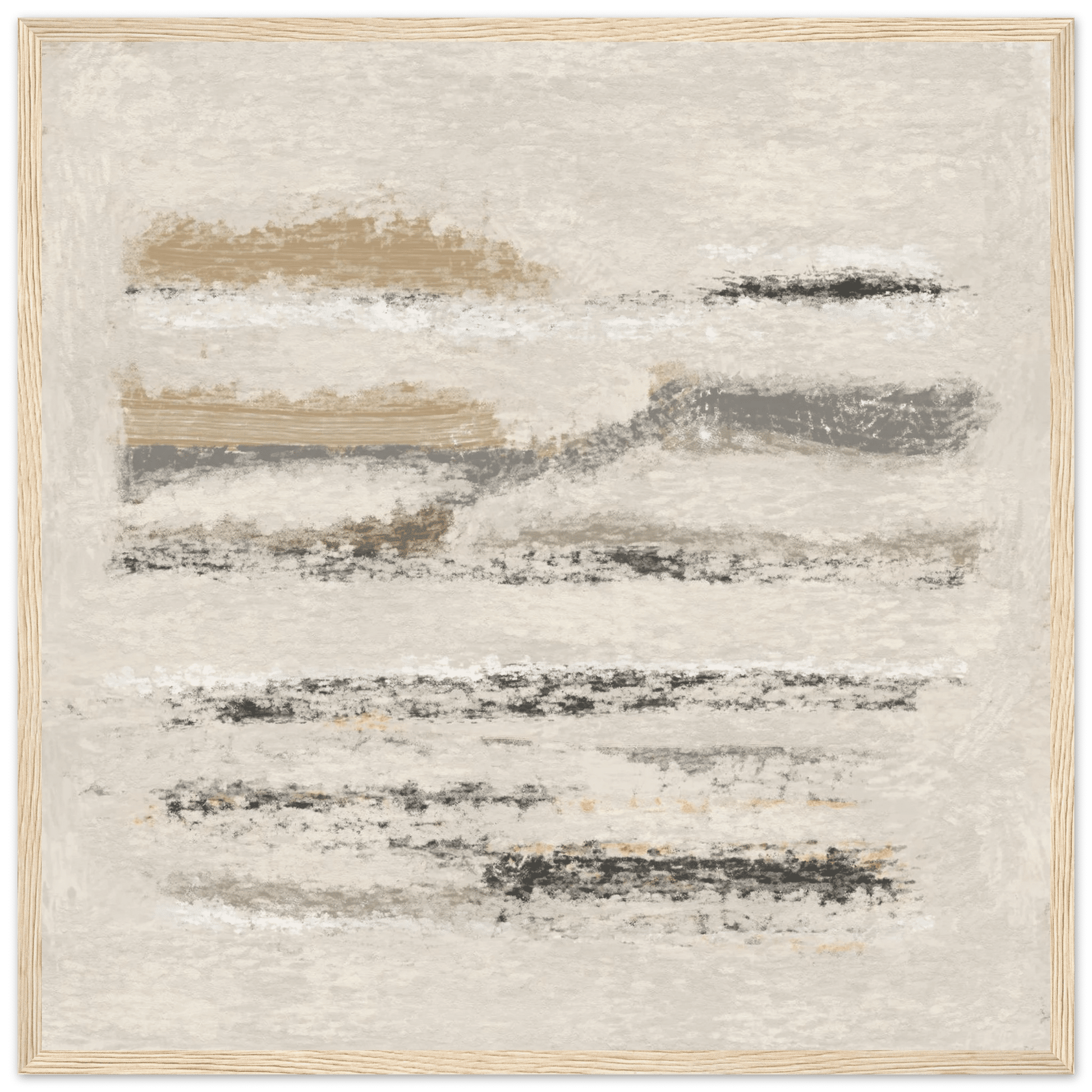 Neutral Abstract Poster | Beige Textured Brushstroke Wall Art | Minimalist Living Room Print - Evergreen Posters