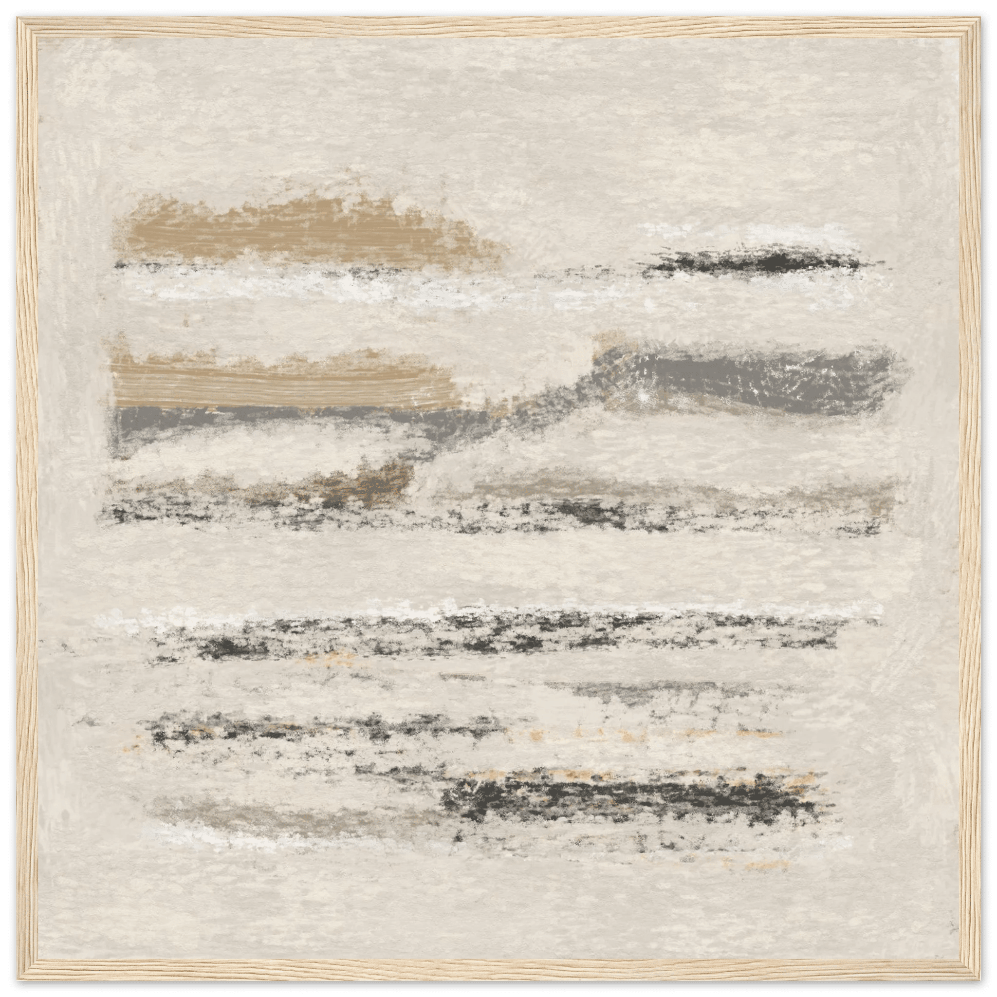 Neutral Abstract Poster | Beige Textured Brushstroke Wall Art | Minimalist Living Room Print - Evergreen Posters