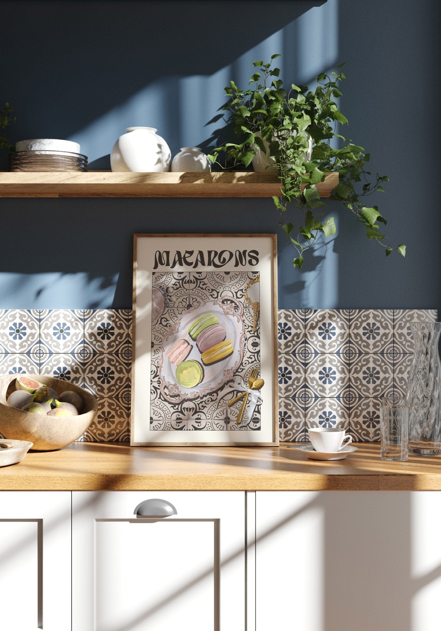 Macarons Poster – Playful French Patisserie Kitchen Wall Art Print (Digital & Printed Options) - Evergreen Posters