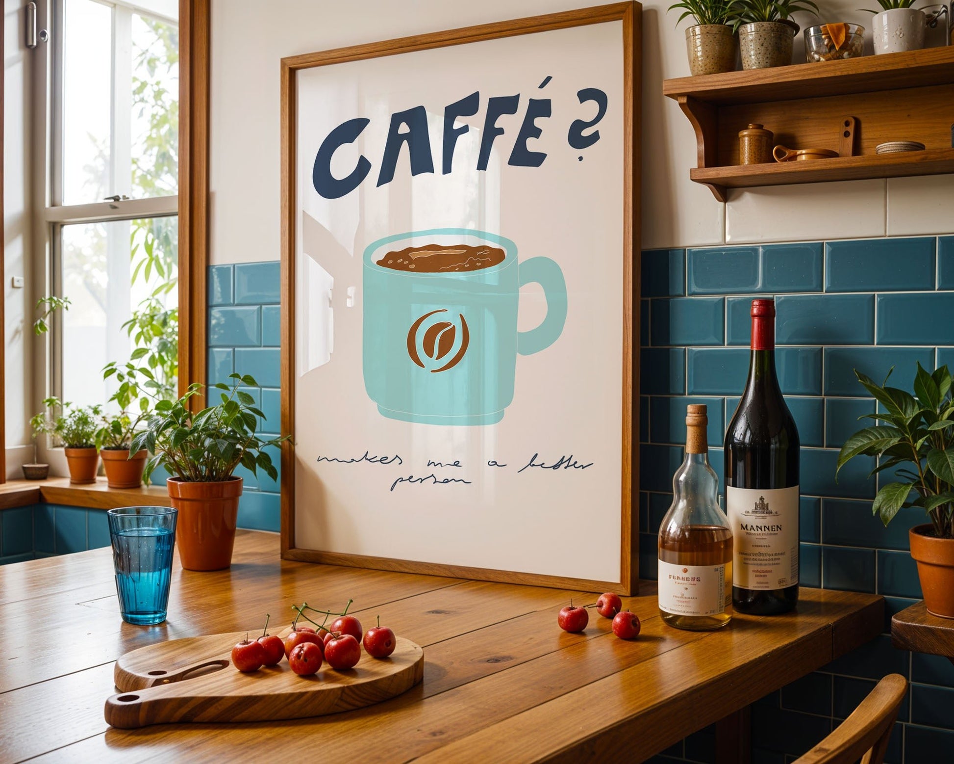Caffé Makes Me a Better Person Poster – Cozy Coffee Kitchen Wall Art Print (Digital & Printed Options) - Evergreen Posters