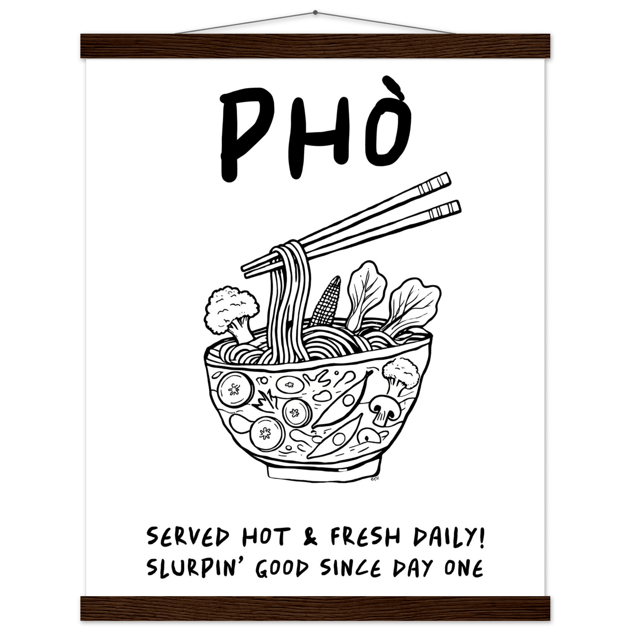 Pho Poster – Funny Vietnamese Kitchen Wall Art Print (Digital & Printed Options) - Evergreen Posters