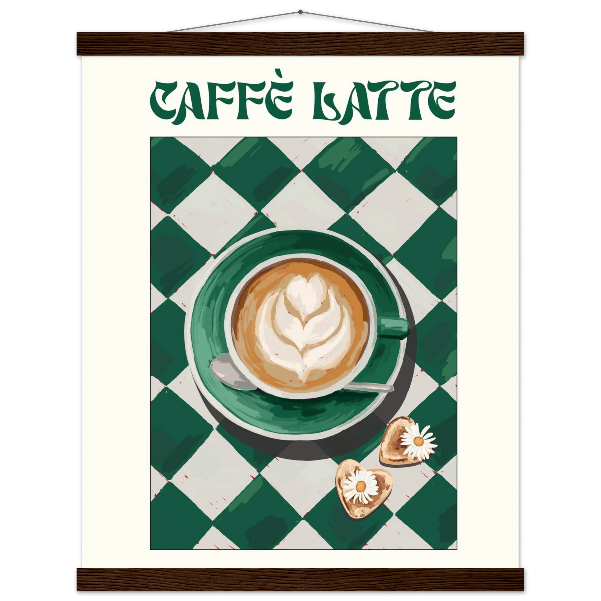 Caffè Latte Poster – Playful Coffee Kitchen Wall Art Print (Digital & Printed Options) - Evergreen Posters