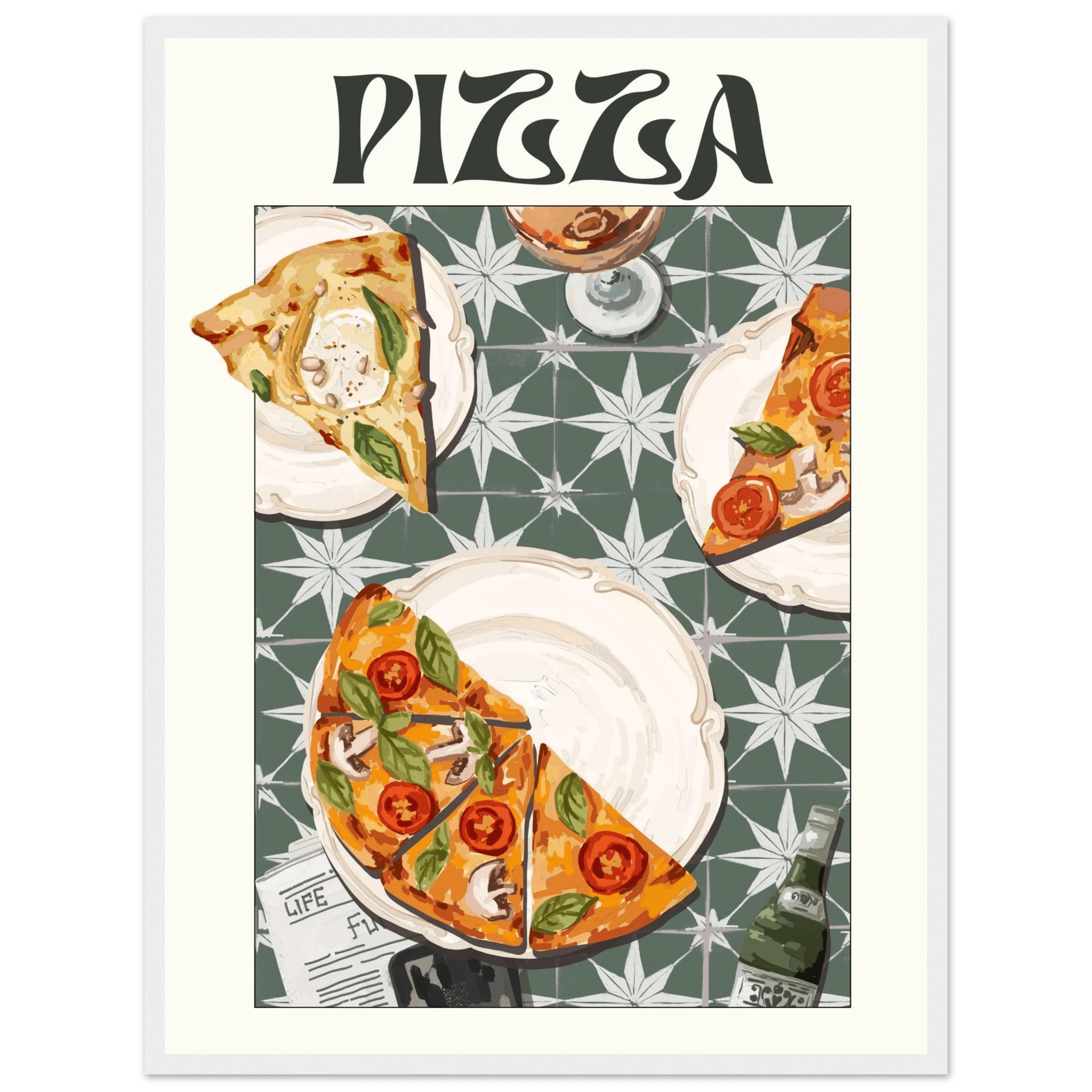 Pizza Poster – Playful Italian Kitchen Wall Art Print (Digital & Printed Options) - Evergreen Posters