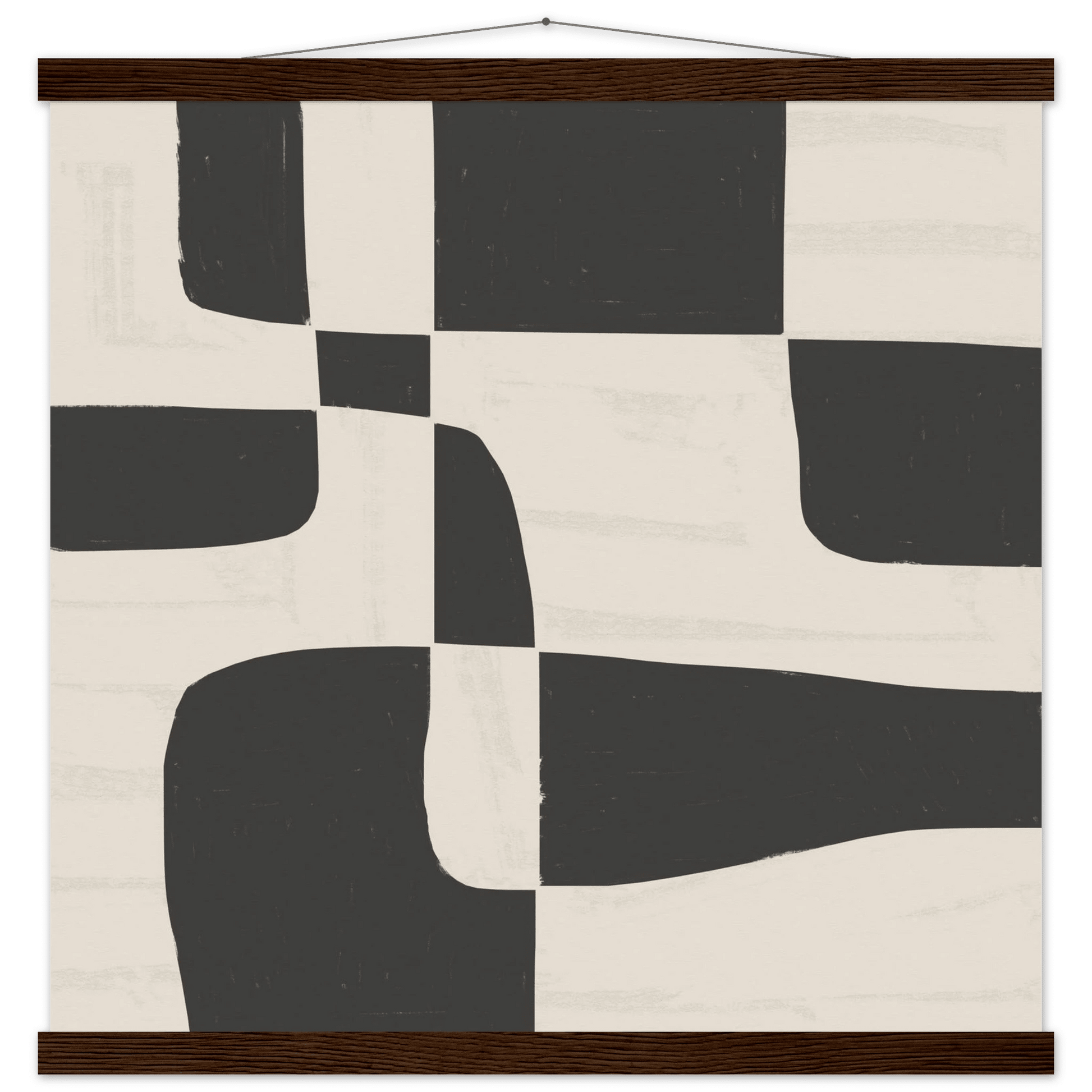 Black & White Abstract Poster | Minimalist Geometric Wall Art | Modern Living Room Print - Evergreen Posters
