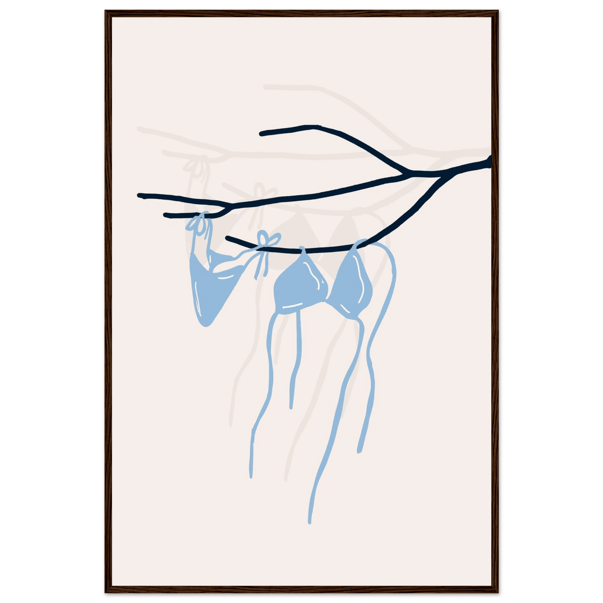 Coastal Bikini Line Art Poster – Minimalist Beach Wall Art Print - Evergreen Posters