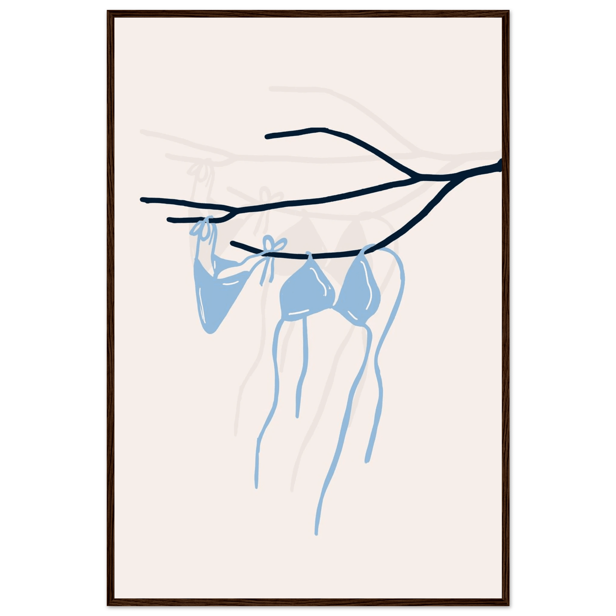Coastal Bikini Line Art Poster – Minimalist Beach Wall Art Print - Evergreen Posters