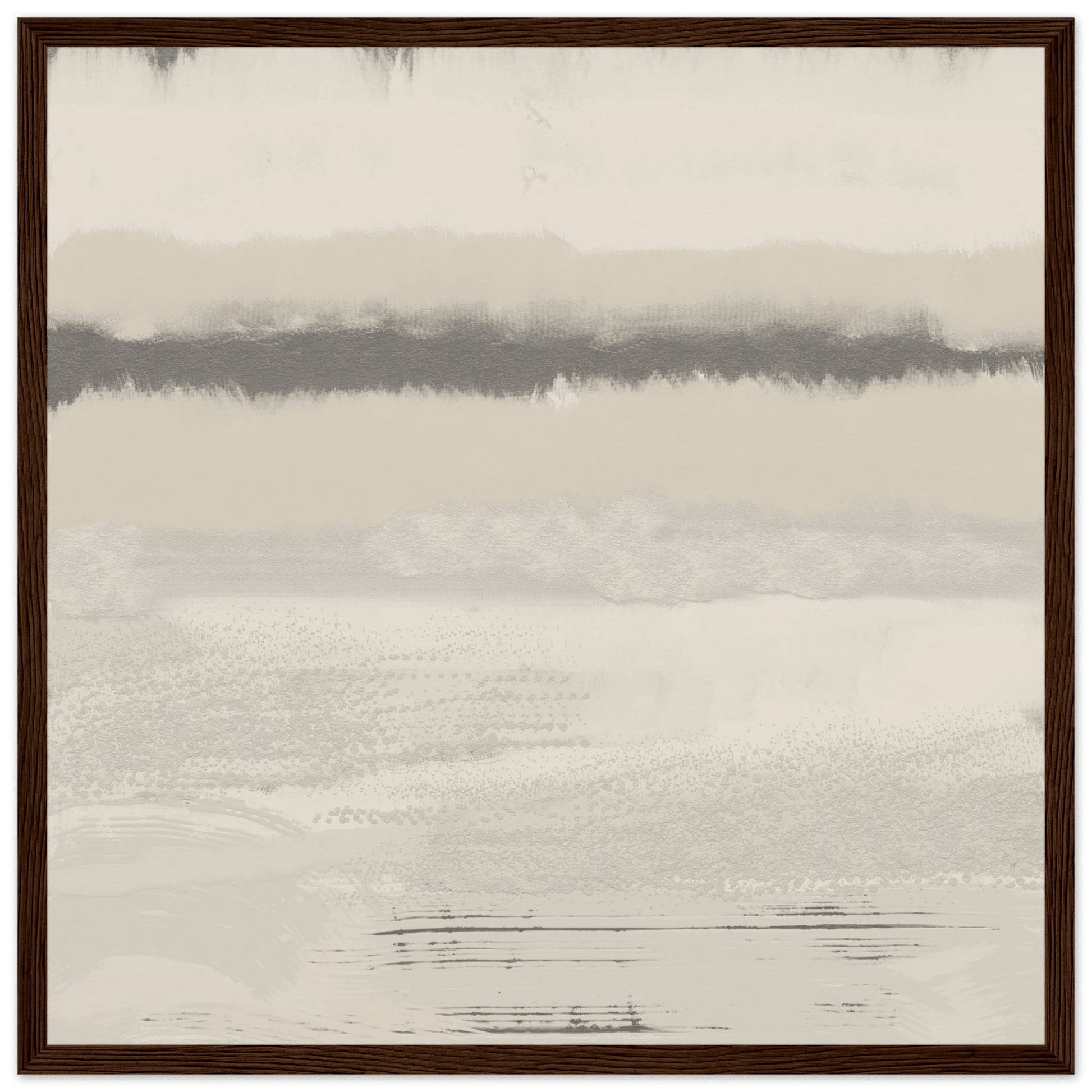 Misty Abstract Poster | Beige & Grey Textured Wall Art | Minimalist Square Print - Evergreen Posters