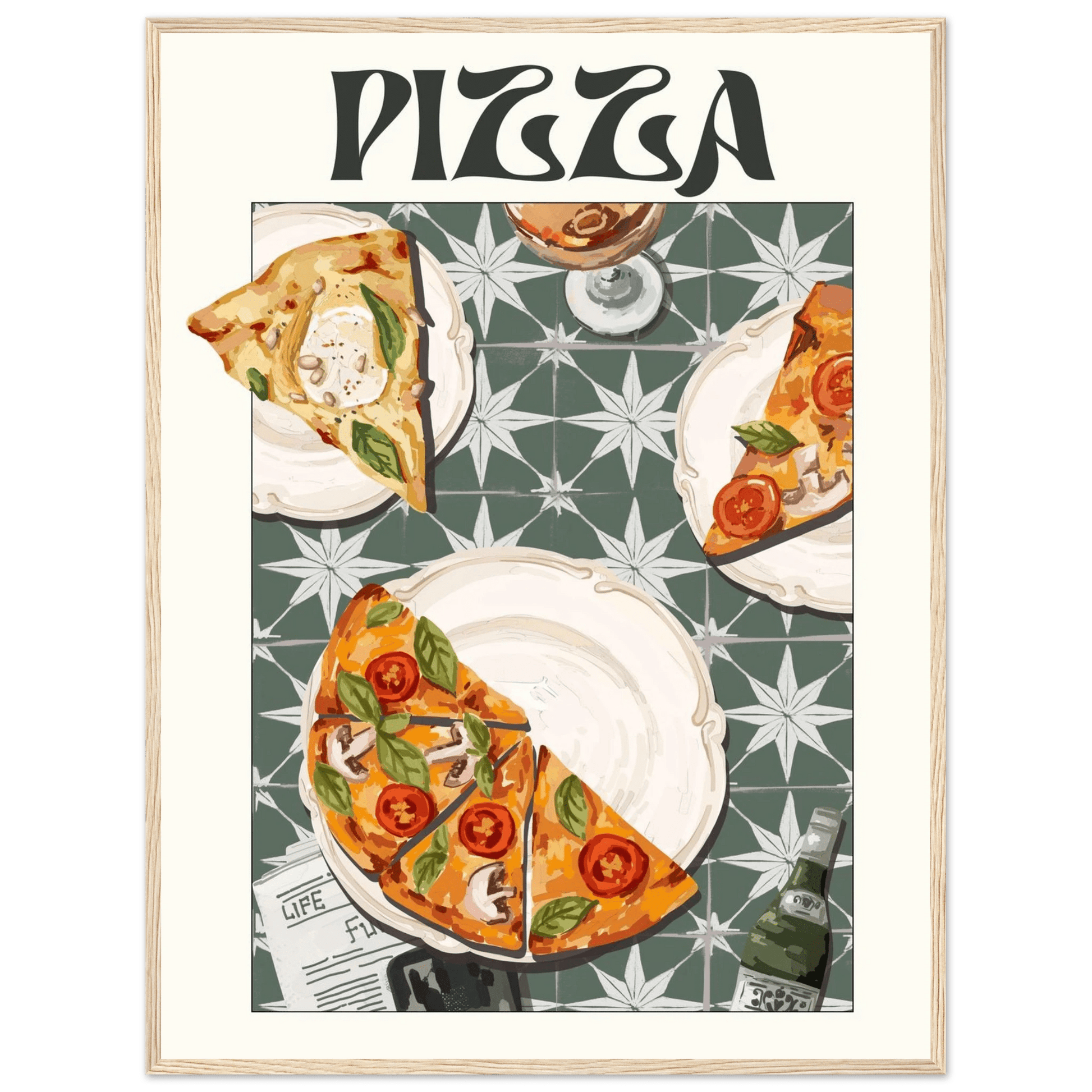 Pizza Poster – Playful Italian Kitchen Wall Art Print (Digital & Printed Options) - Evergreen Posters