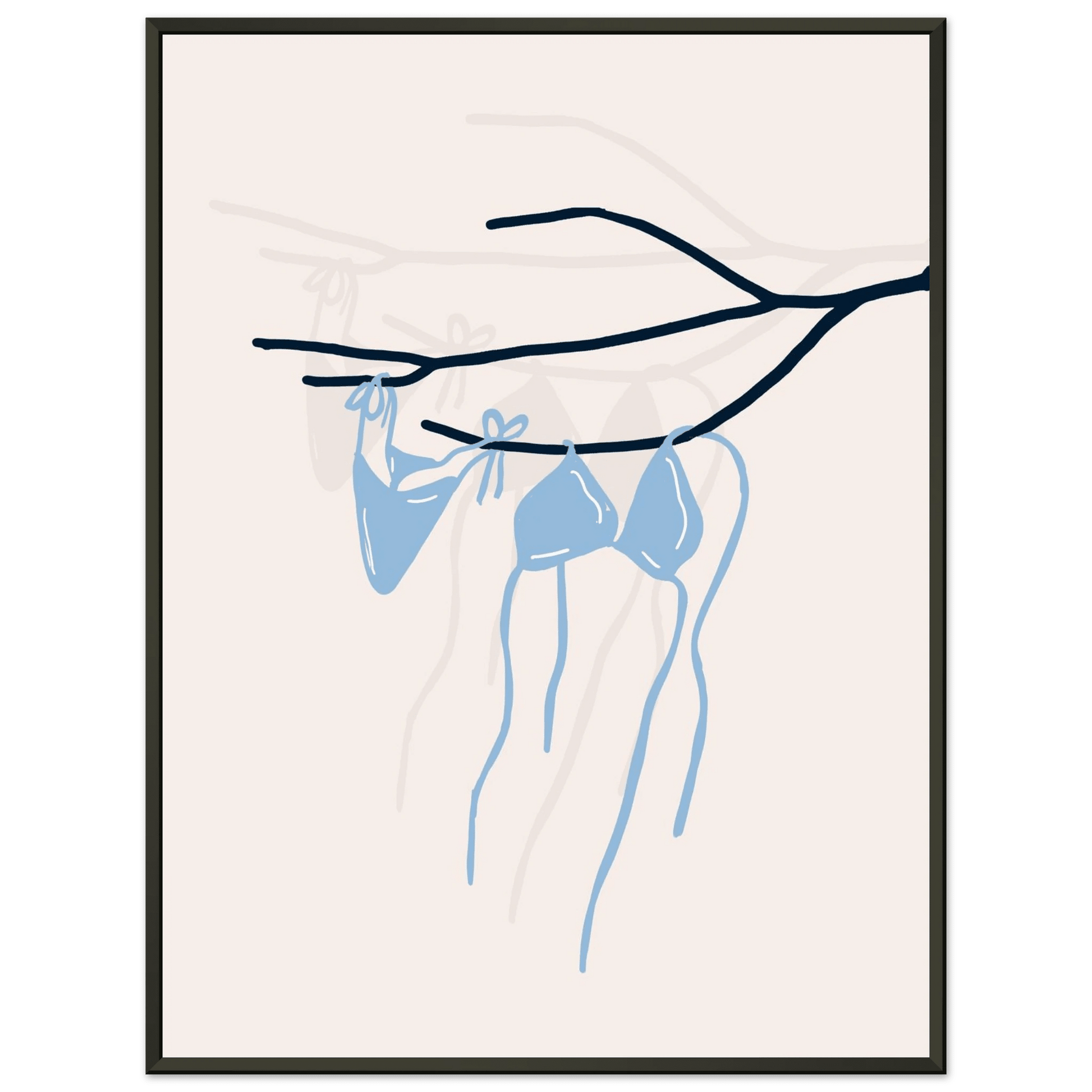 Coastal Bikini Line Art Poster – Minimalist Beach Wall Art Print - Evergreen Posters