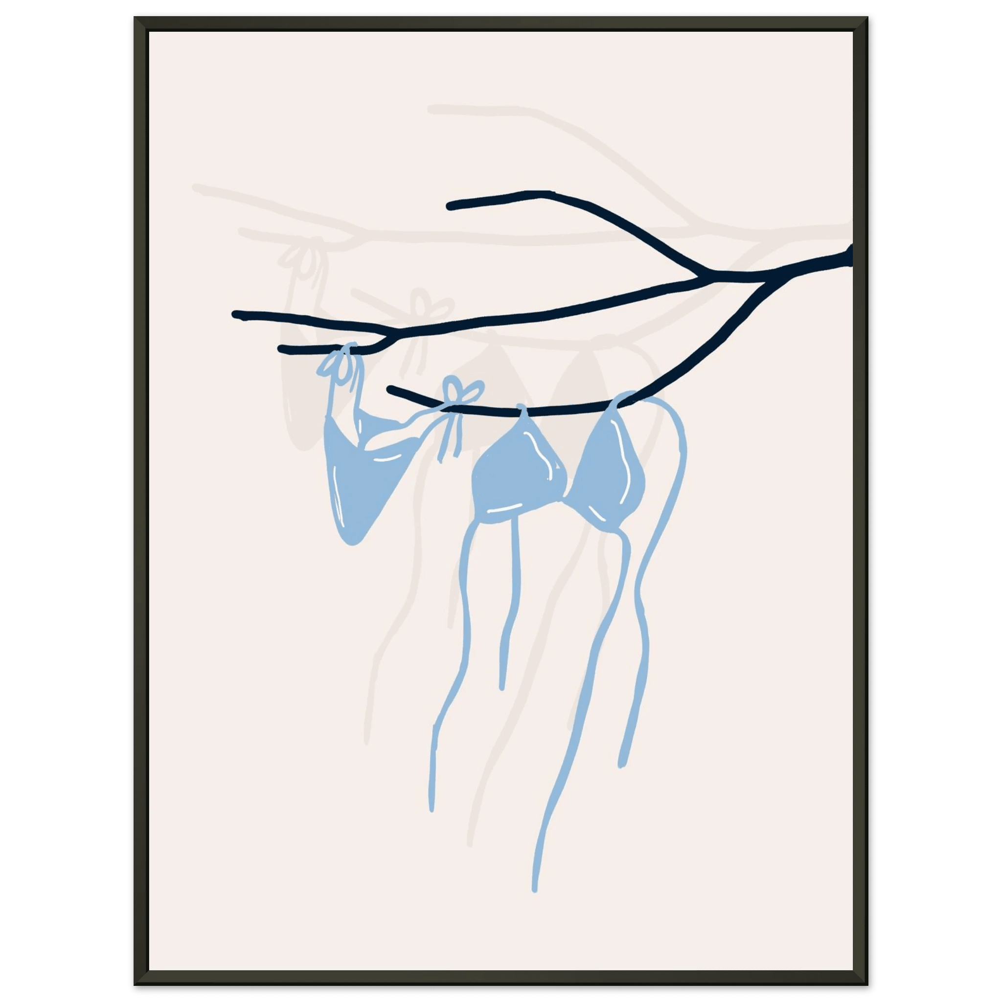 Coastal Bikini Line Art Poster – Minimalist Beach Wall Art Print - Evergreen Posters