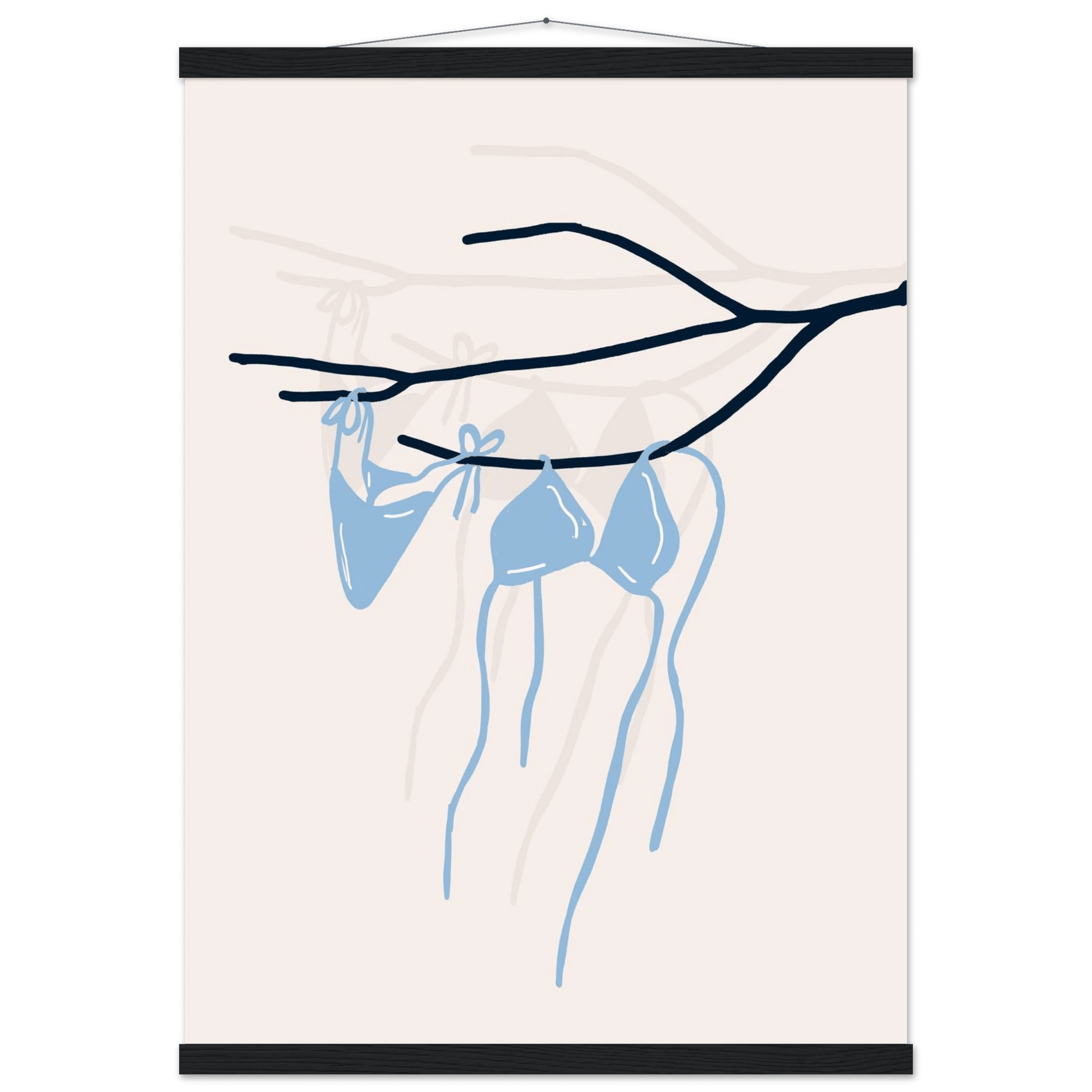 Coastal Bikini Line Art Poster – Minimalist Beach Wall Art Print - Evergreen Posters