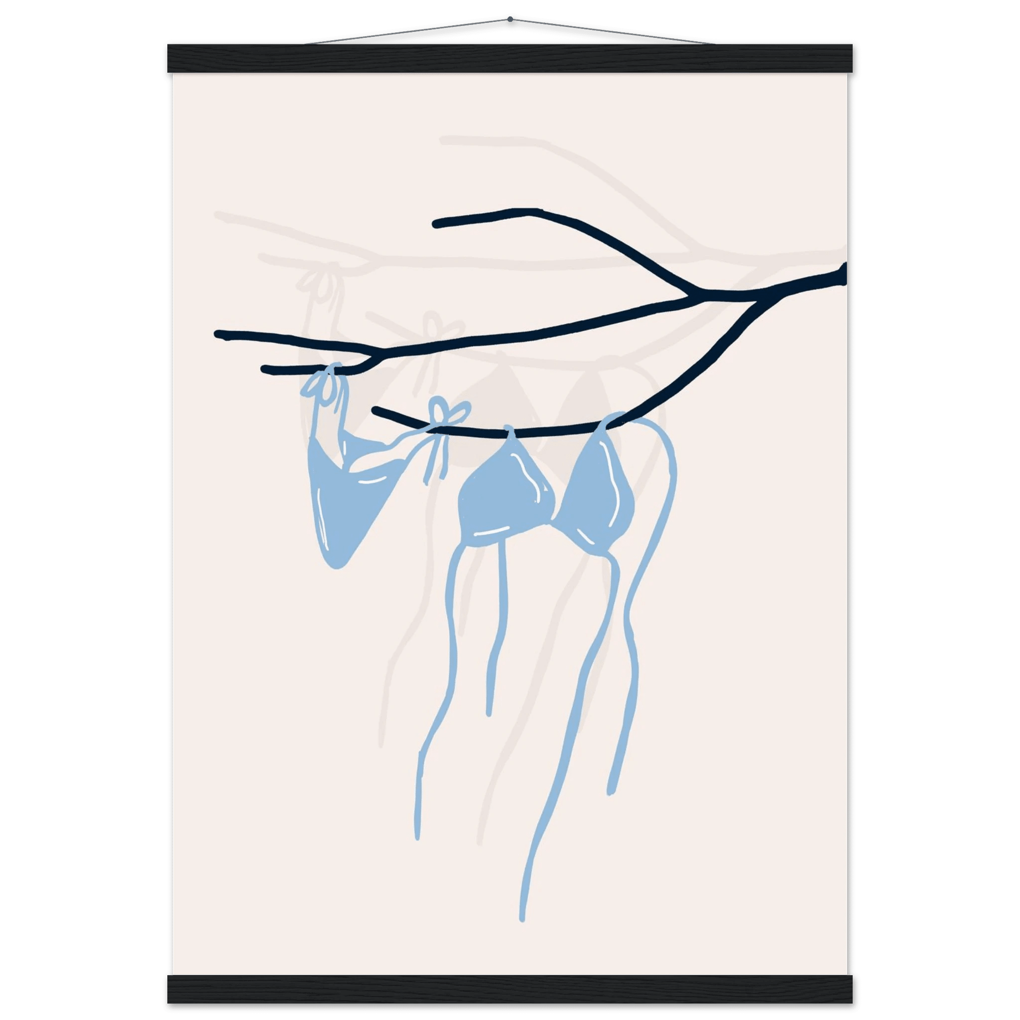 Coastal Bikini Line Art Poster – Minimalist Beach Wall Art Print - Evergreen Posters