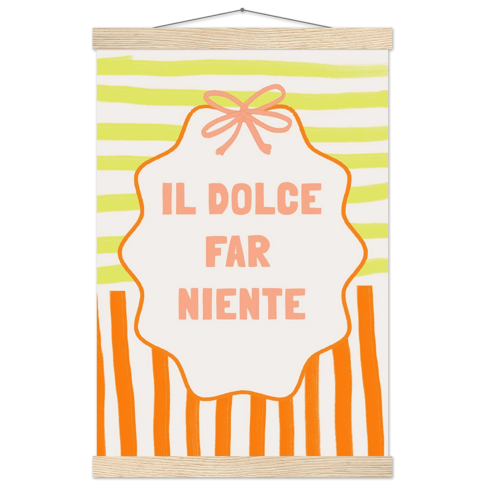 Il Dolce Far Niente Italian Print | Coquette Stripe Wall Art - Evergreen Posters