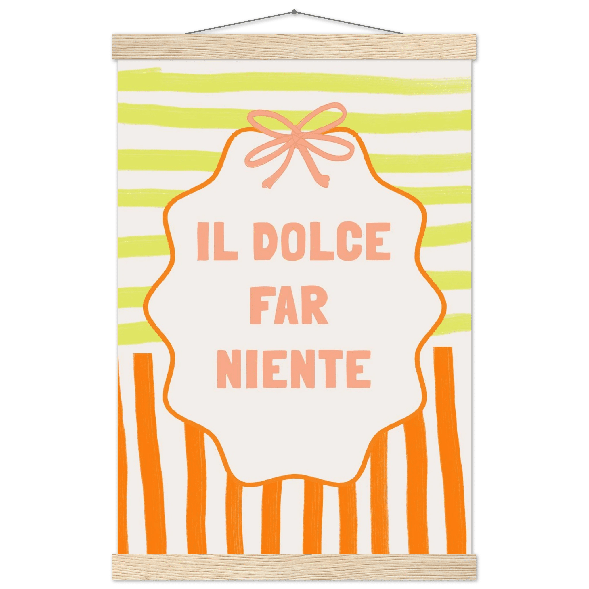 Il Dolce Far Niente Italian Print | Coquette Stripe Wall Art - Evergreen Posters