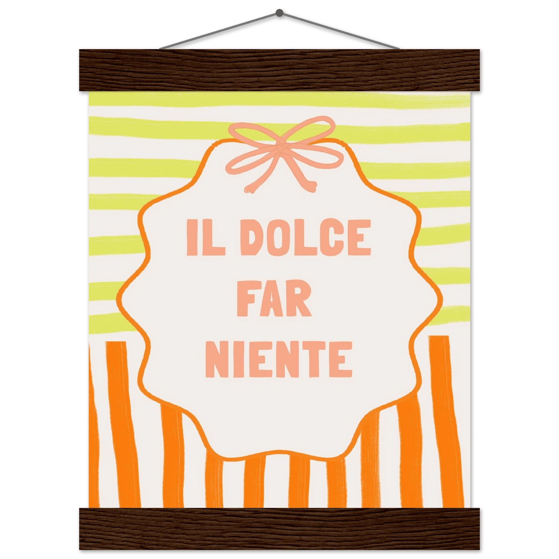 Il Dolce Far Niente Italian Print | Coquette Stripe Wall Art - Evergreen Posters