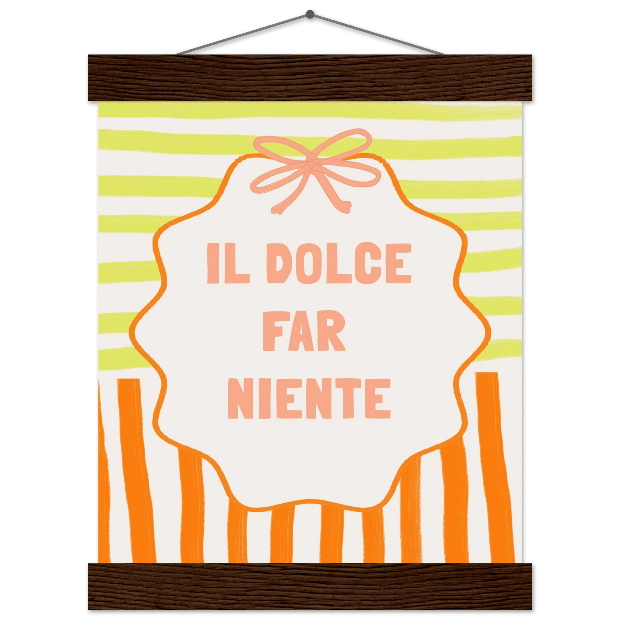 Il Dolce Far Niente Italian Print | Coquette Stripe Wall Art - Evergreen Posters