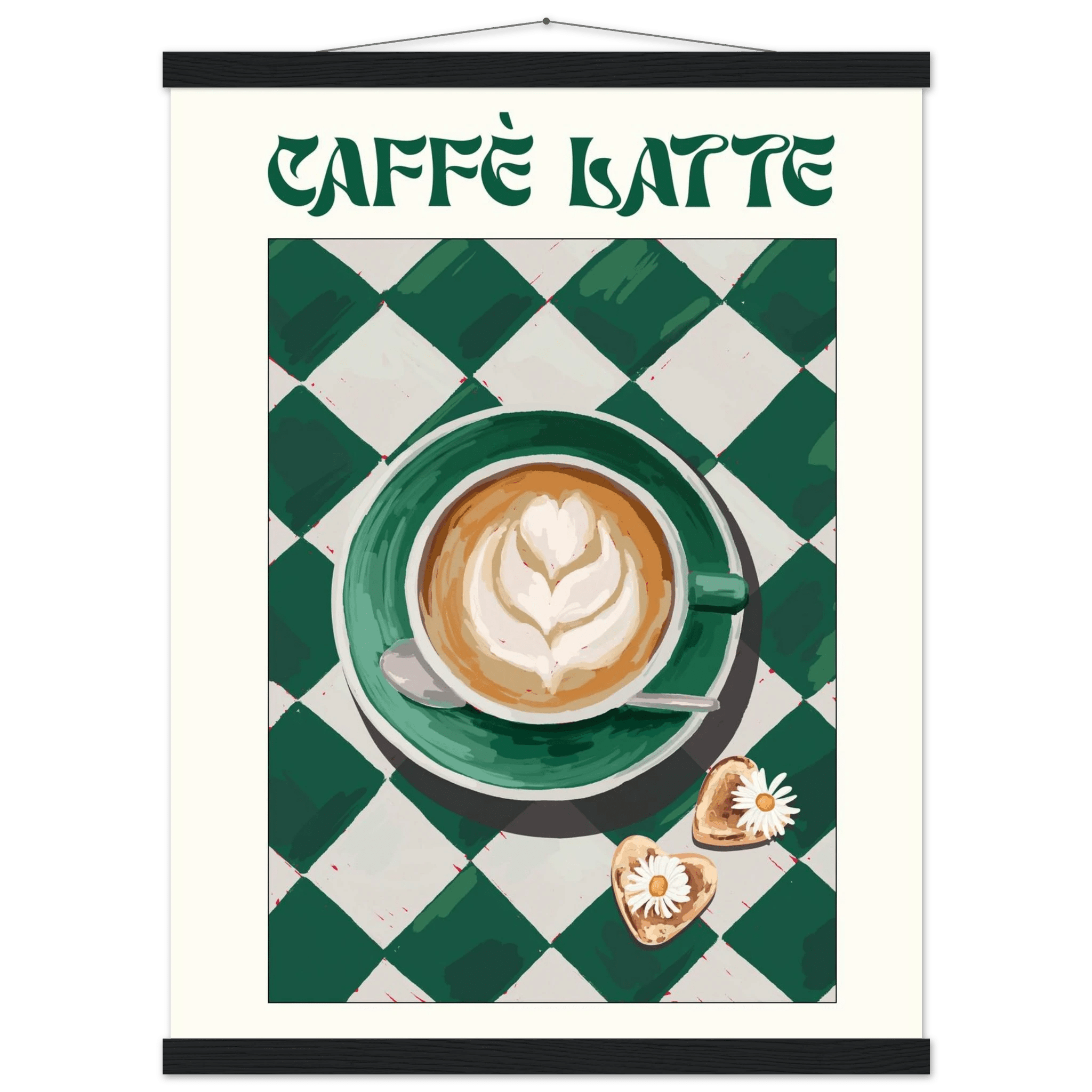 Caffè Latte Poster – Playful Coffee Kitchen Wall Art Print (Digital & Printed Options) - Evergreen Posters