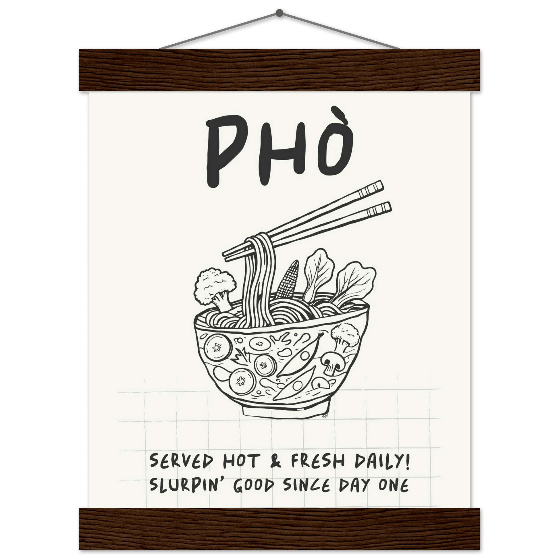 Pho Poster – Slurpin’ Good Vietnamese Kitchen Wall Art Print (Digital & Printed Options) - Evergreen Posters