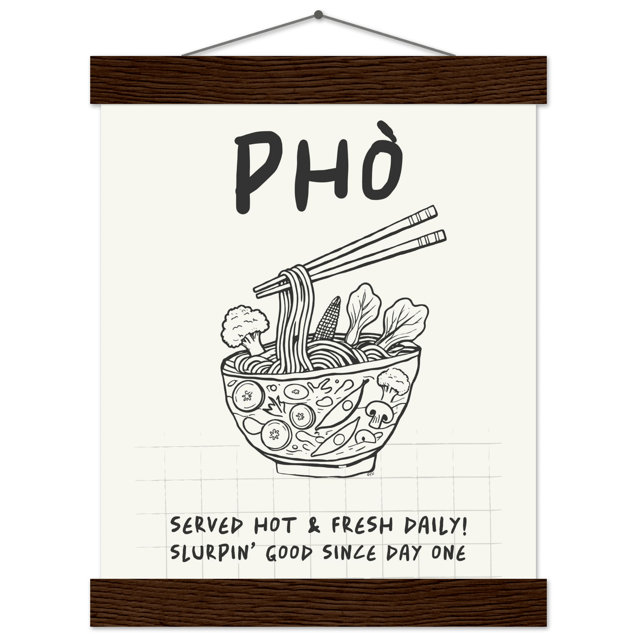 Pho Poster – Slurpin’ Good Vietnamese Kitchen Wall Art Print (Digital & Printed Options) - Evergreen Posters