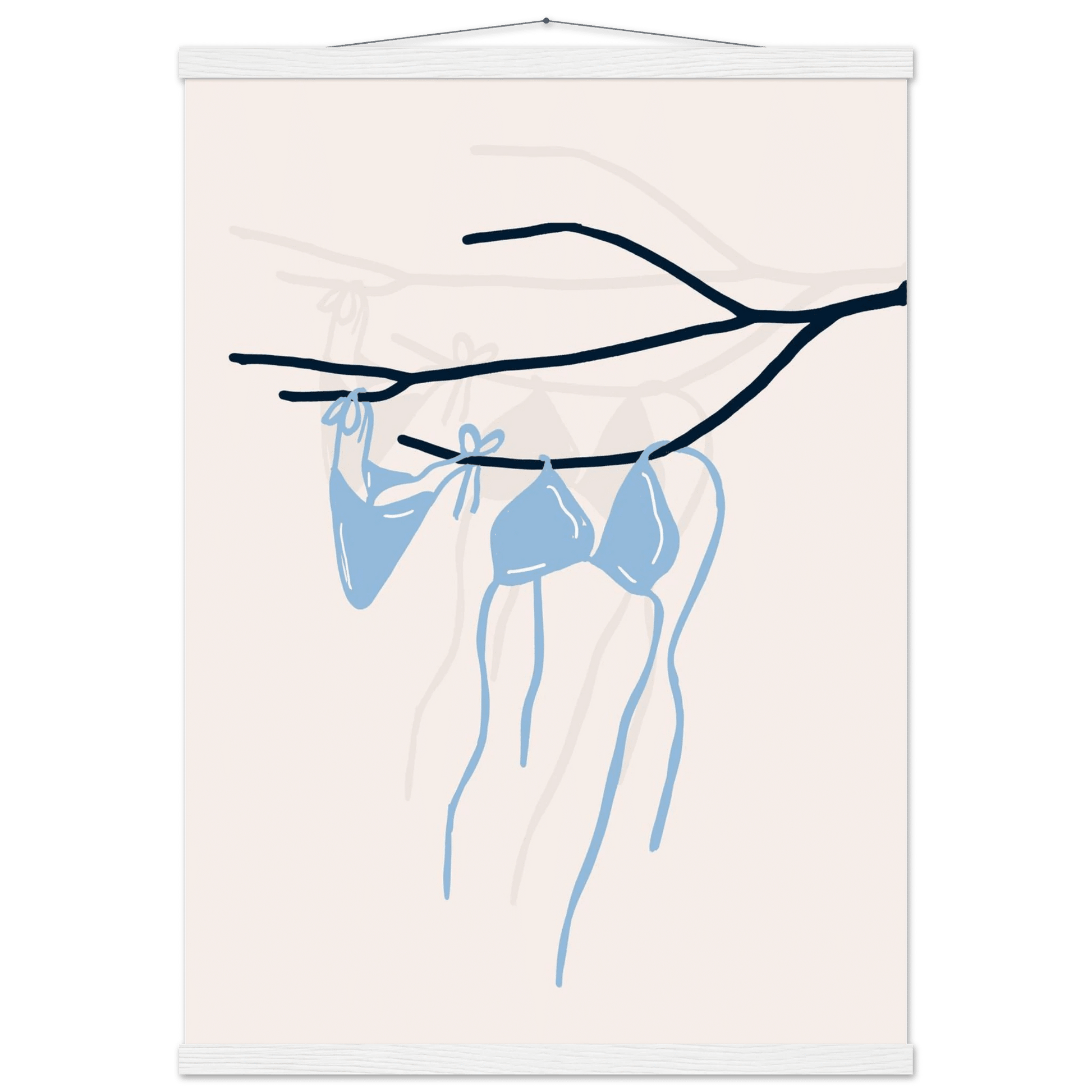 Coastal Bikini Line Art Poster – Minimalist Beach Wall Art Print - Evergreen Posters